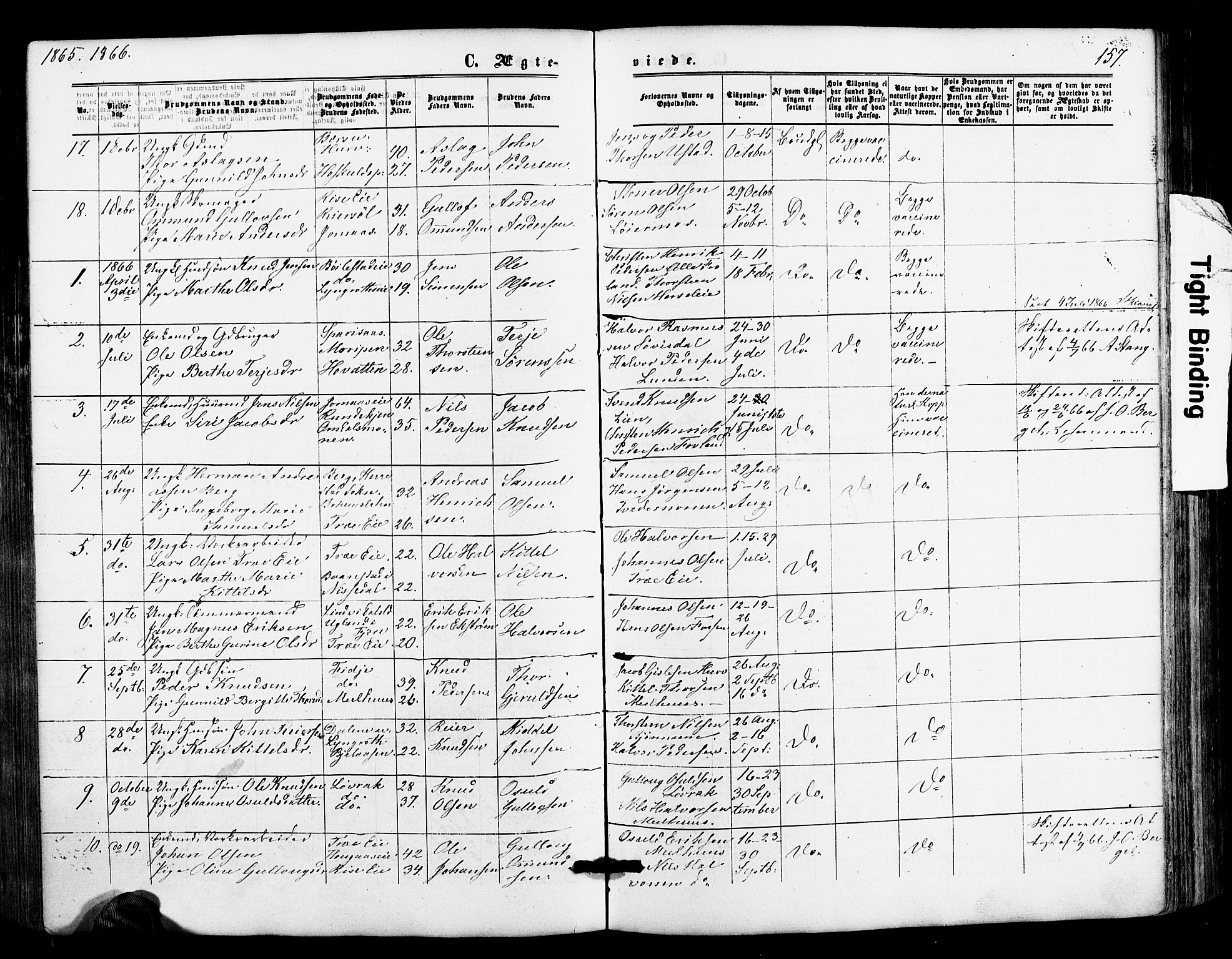 Froland sokneprestkontor, AV/SAK-1111-0013/F/Fa/L0003: Parish register (official) no. A 3, 1864-1881, p. 157