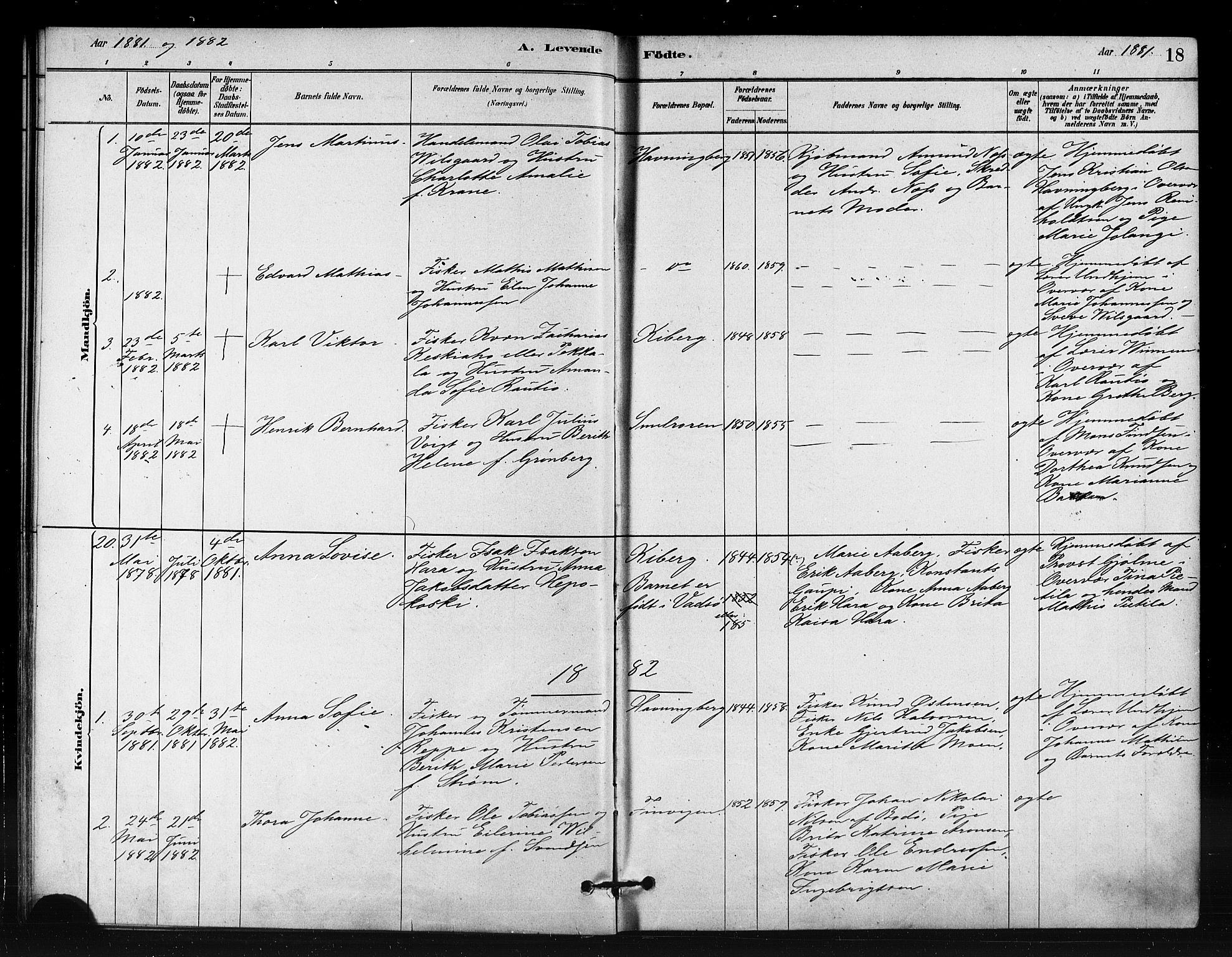 Vardø sokneprestkontor, SATØ/S-1332/H/Ha/L0008kirke: Parish register (official) no. 8, 1879-1887, p. 18