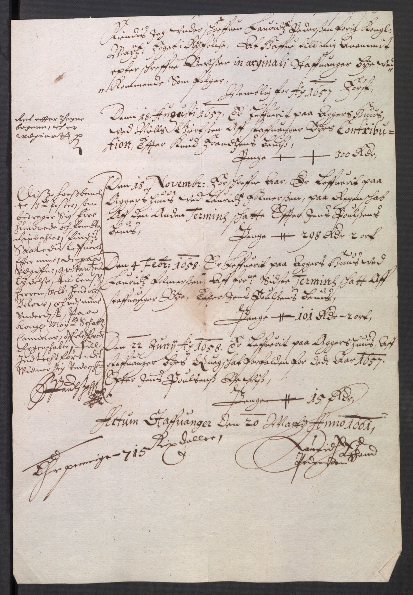 Rentekammeret inntil 1814, Reviderte regnskaper, Byregnskaper, AV/RA-EA-4066/R/Ro/L0299: [O2] By- og kontribusjonsregnskap, 1639-1661, p. 333