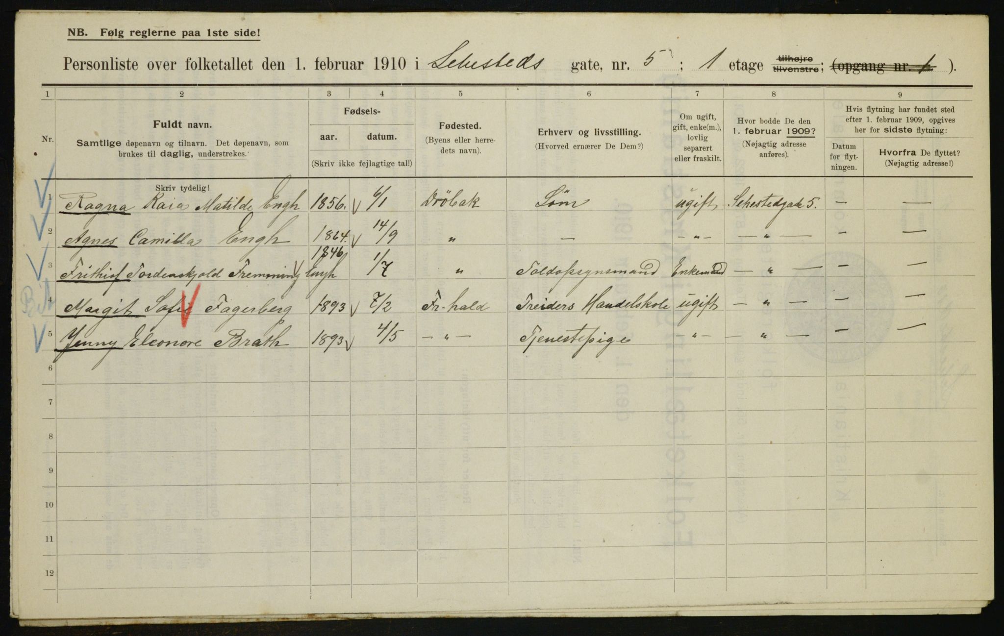 OBA, Municipal Census 1910 for Kristiania, 1910, p. 89580