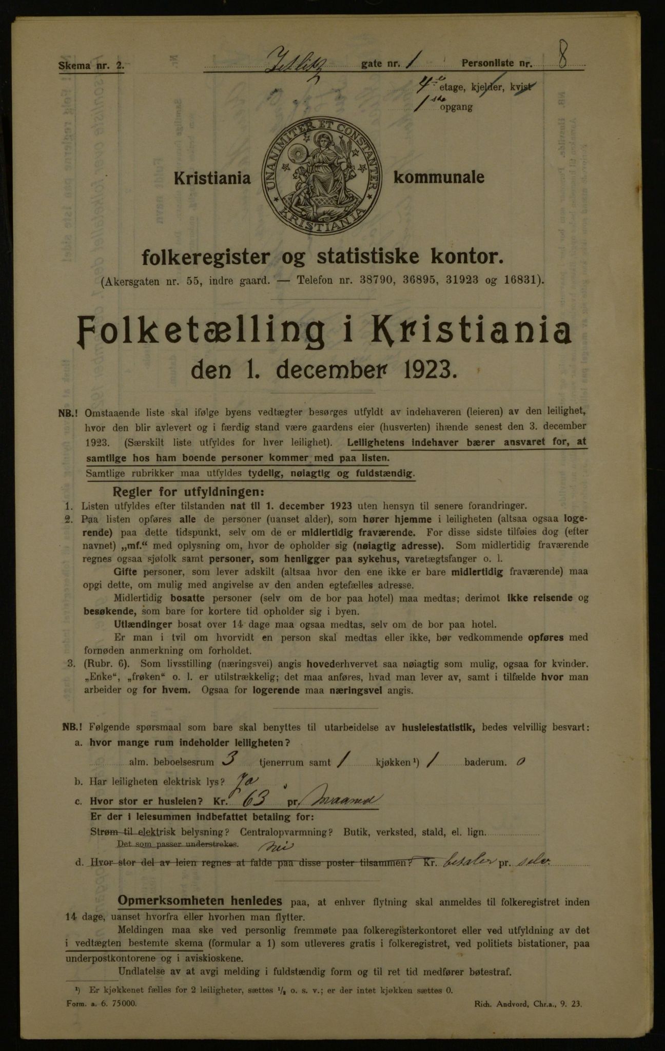 OBA, Municipal Census 1923 for Kristiania, 1923, p. 141871