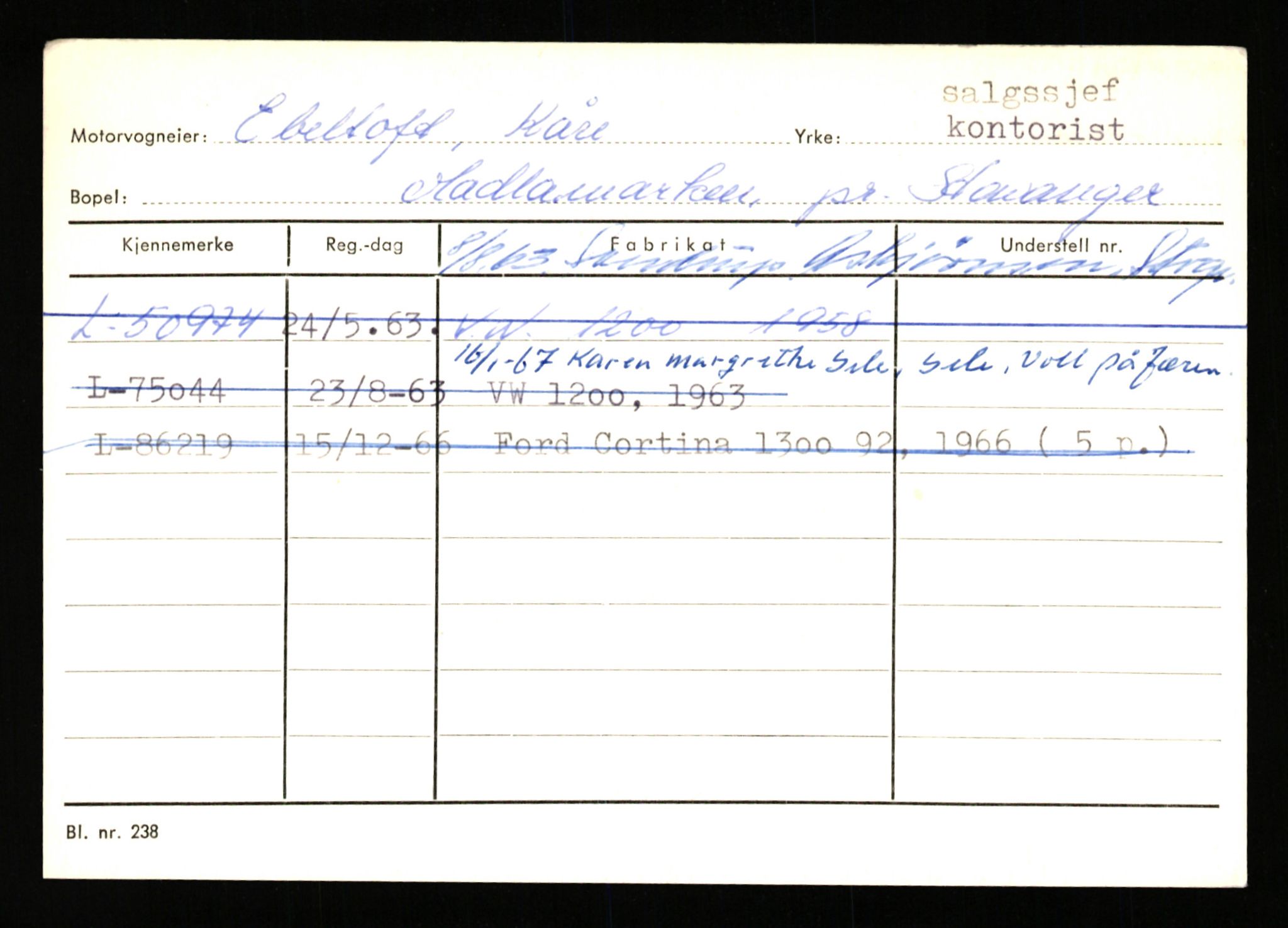 Stavanger trafikkstasjon, SAST/A-101942/0/H/L0006: Dalva - Egersund, 1930-1971, p. 1445