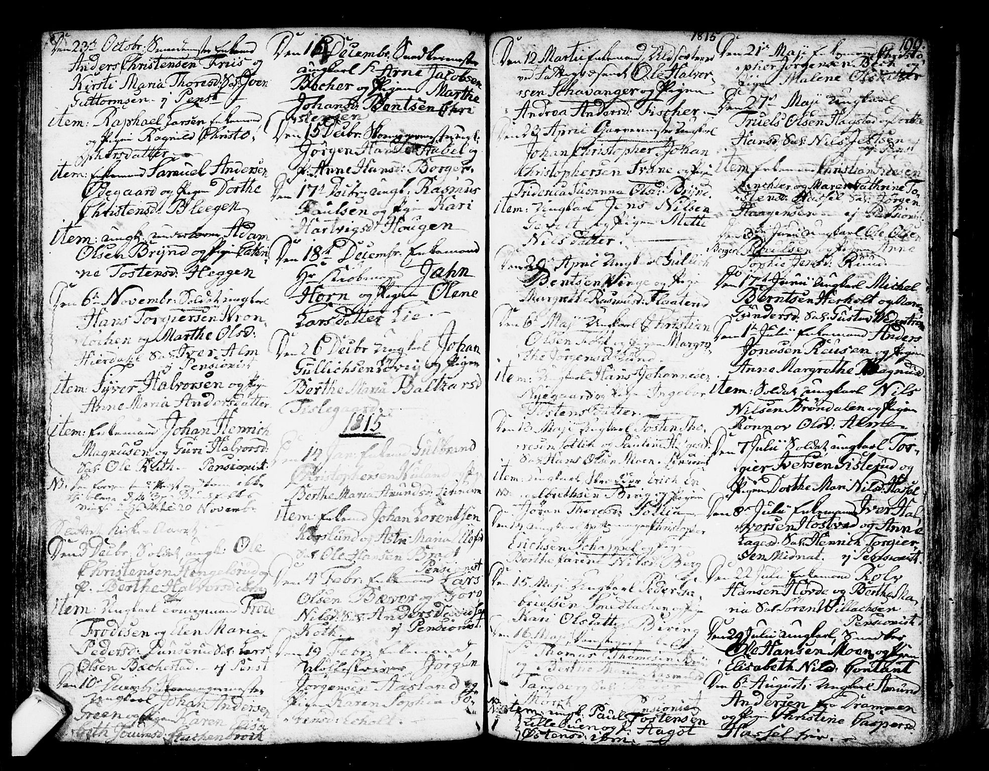 Kongsberg kirkebøker, SAKO/A-22/F/Fa/L0007: Parish register (official) no. I 7, 1795-1816, p. 199