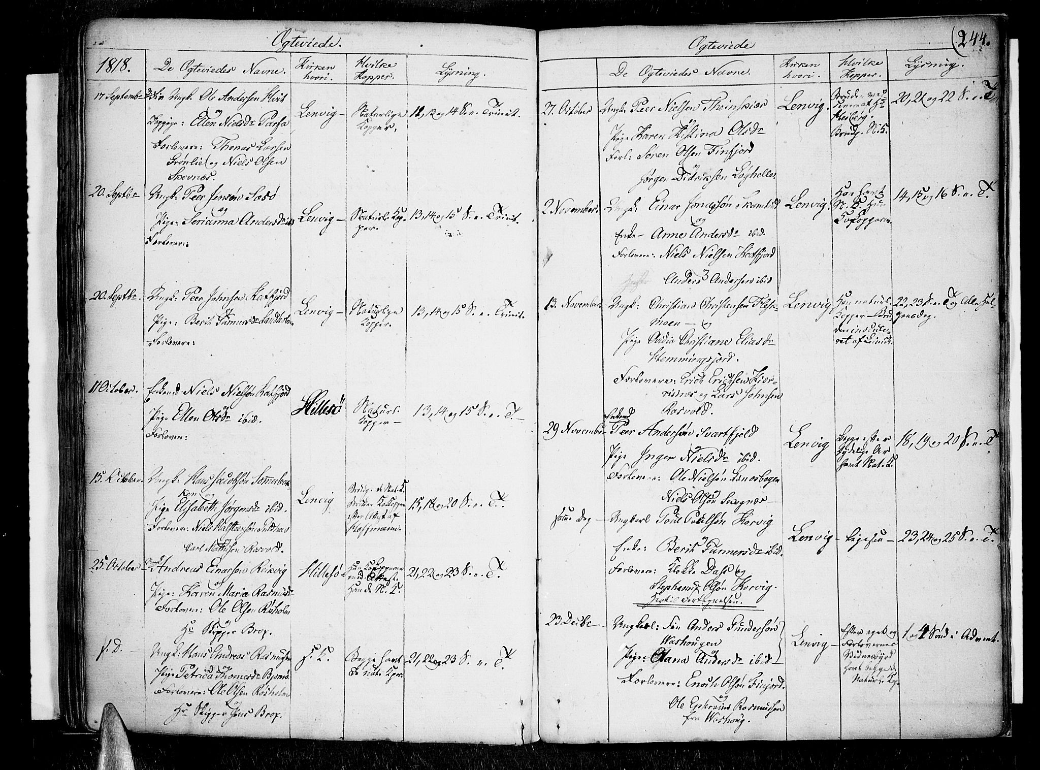 Lenvik sokneprestembete, SATØ/S-1310/H/Ha/Haa/L0002kirke: Parish register (official) no. 2, 1784-1820, p. 244