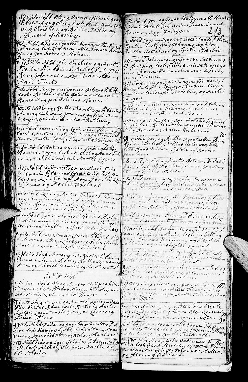 Lindås Sokneprestembete, SAB/A-76701/H/Haa: Parish register (official) no. A 1, 1699-1746, p. 213