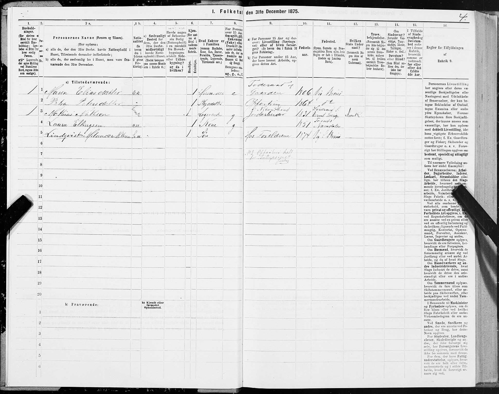 SAT, 1875 census for 1814P Brønnøy, 1875, p. 1004