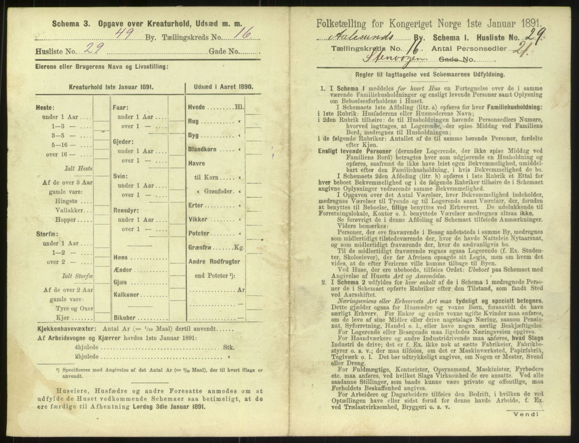 RA, 1891 census for 1501 Ålesund, 1891, p. 1160