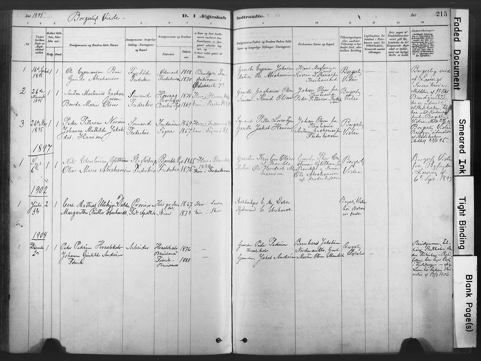 Stavern kirkebøker, SAKO/A-318/F/Fa/L0008: Parish register (official) no. 8, 1878-1905, p. 215