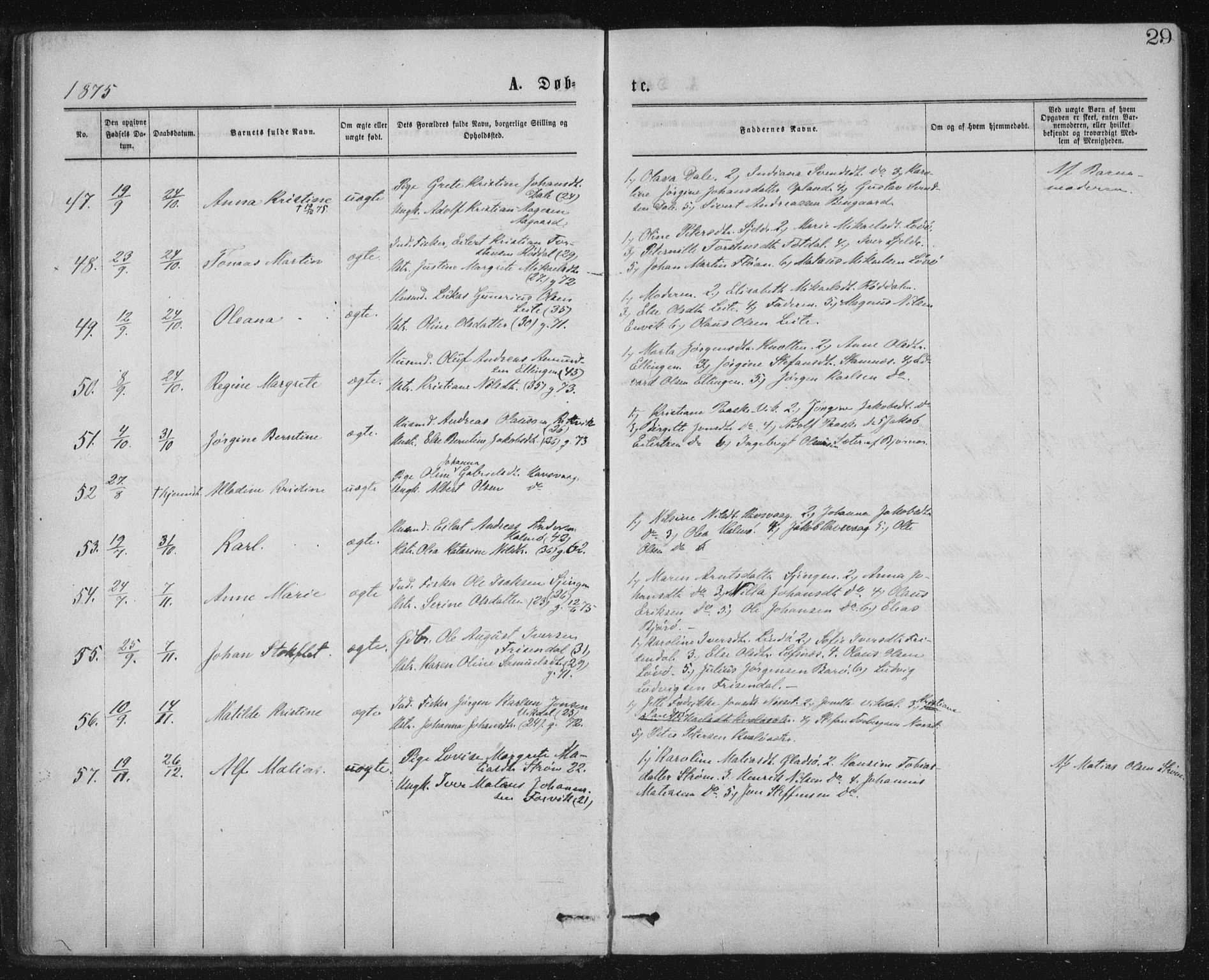 Ministerialprotokoller, klokkerbøker og fødselsregistre - Nord-Trøndelag, SAT/A-1458/771/L0596: Parish register (official) no. 771A03, 1870-1884, p. 29