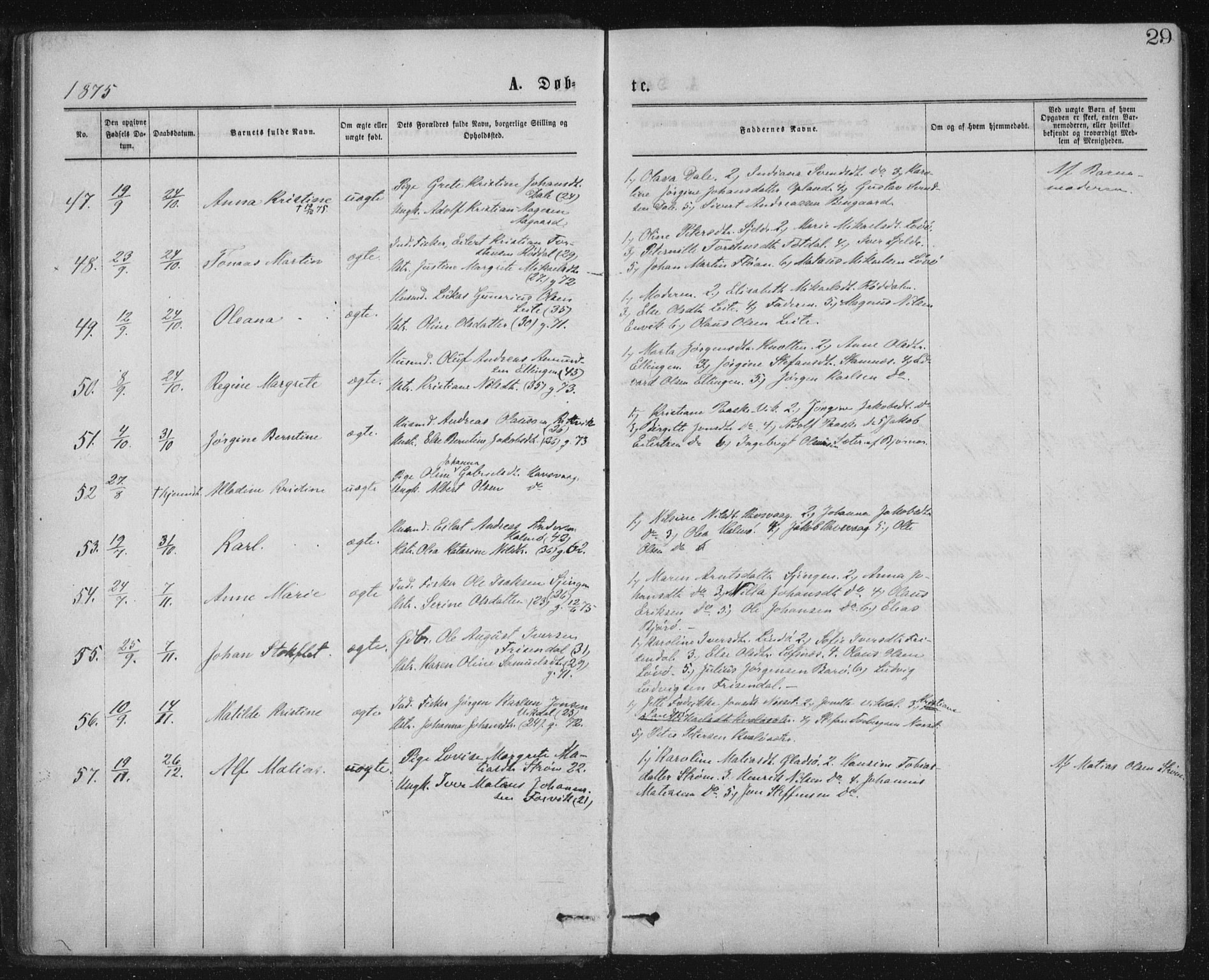 Ministerialprotokoller, klokkerbøker og fødselsregistre - Nord-Trøndelag, AV/SAT-A-1458/771/L0596: Parish register (official) no. 771A03, 1870-1884, p. 29