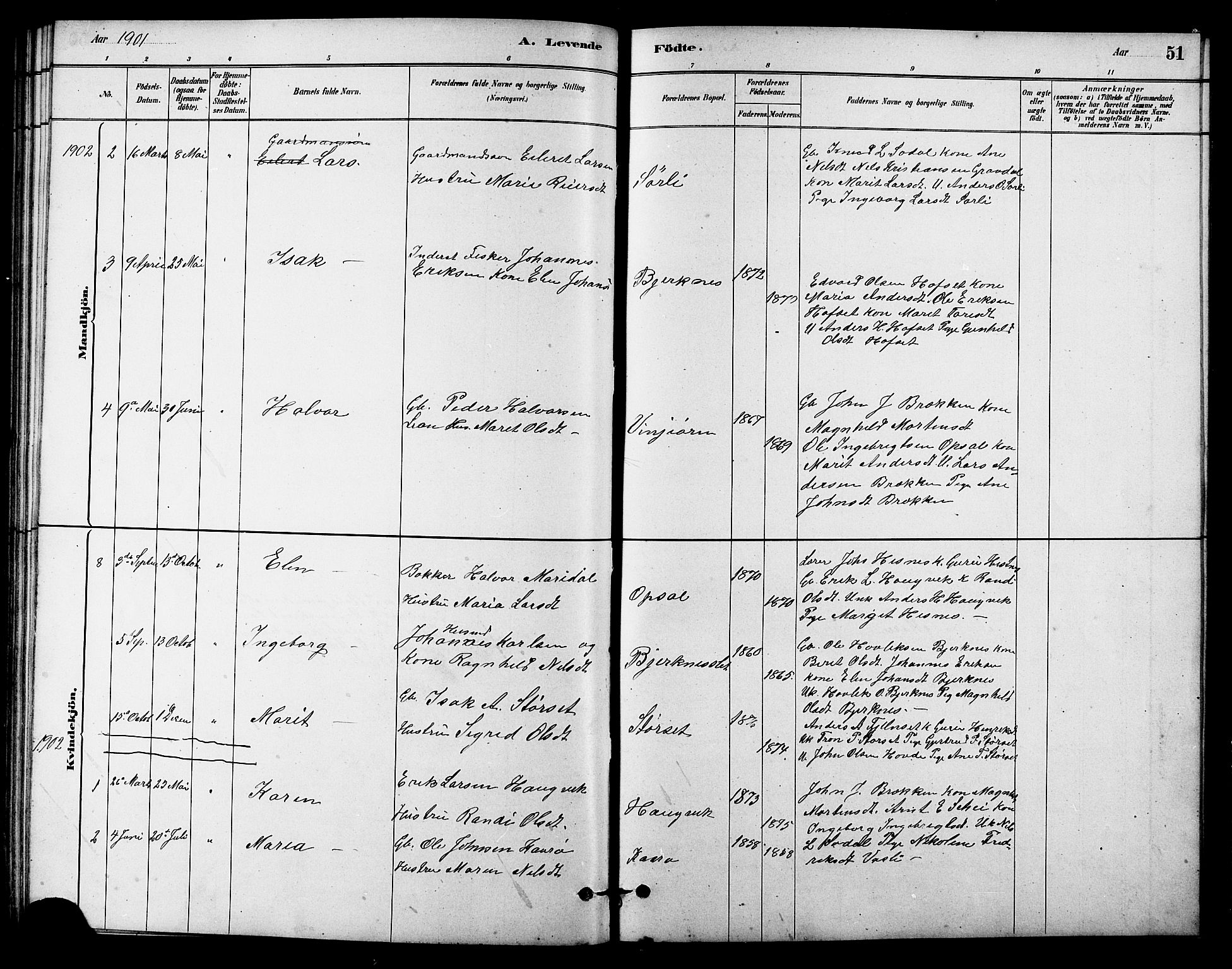 Ministerialprotokoller, klokkerbøker og fødselsregistre - Sør-Trøndelag, SAT/A-1456/631/L0514: Parish register (copy) no. 631C02, 1879-1912, p. 51