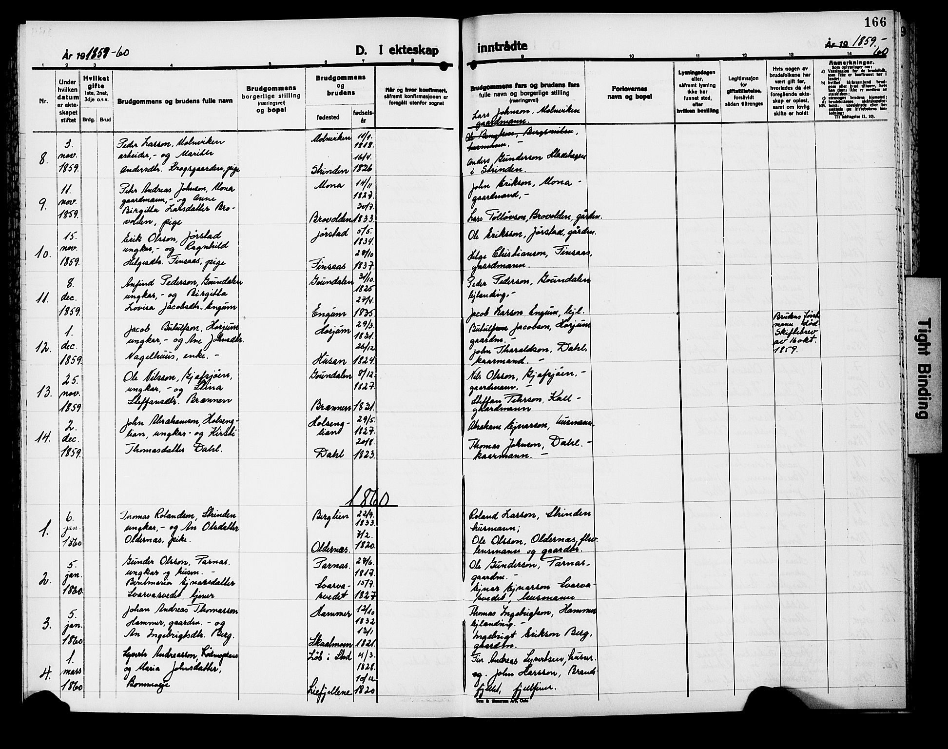Ministerialprotokoller, klokkerbøker og fødselsregistre - Nord-Trøndelag, SAT/A-1458/749/L0485: Parish register (official) no. 749D01, 1857-1872, p. 166