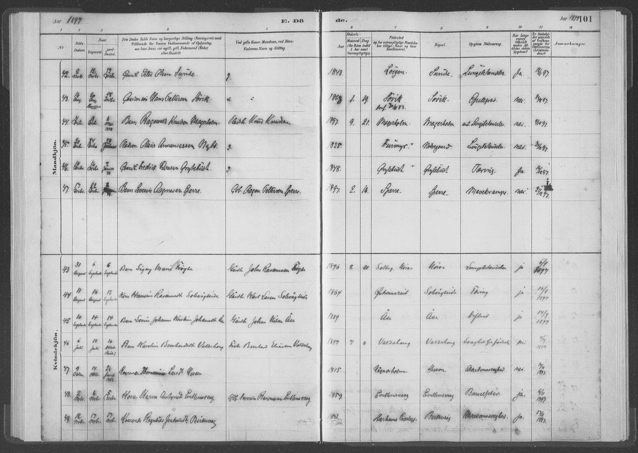 Ministerialprotokoller, klokkerbøker og fødselsregistre - Møre og Romsdal, SAT/A-1454/528/L0403: Parish register (official) no. 528A13I, 1880-1947, p. 101