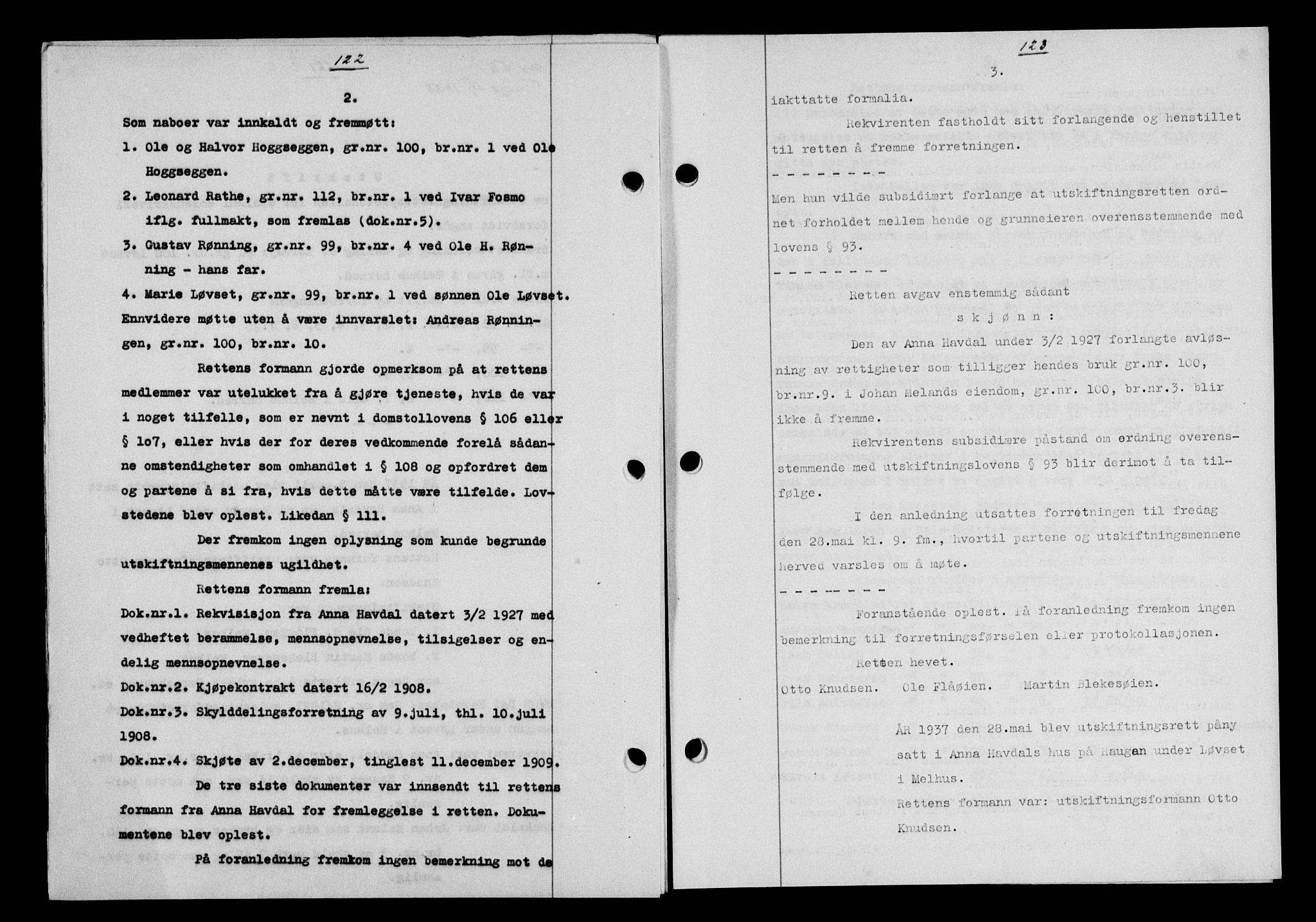Gauldal sorenskriveri, SAT/A-0014/1/2/2C/L0048: Mortgage book no. 51-52, 1937-1938, p. 122-123, Diary no: : 56/1938
