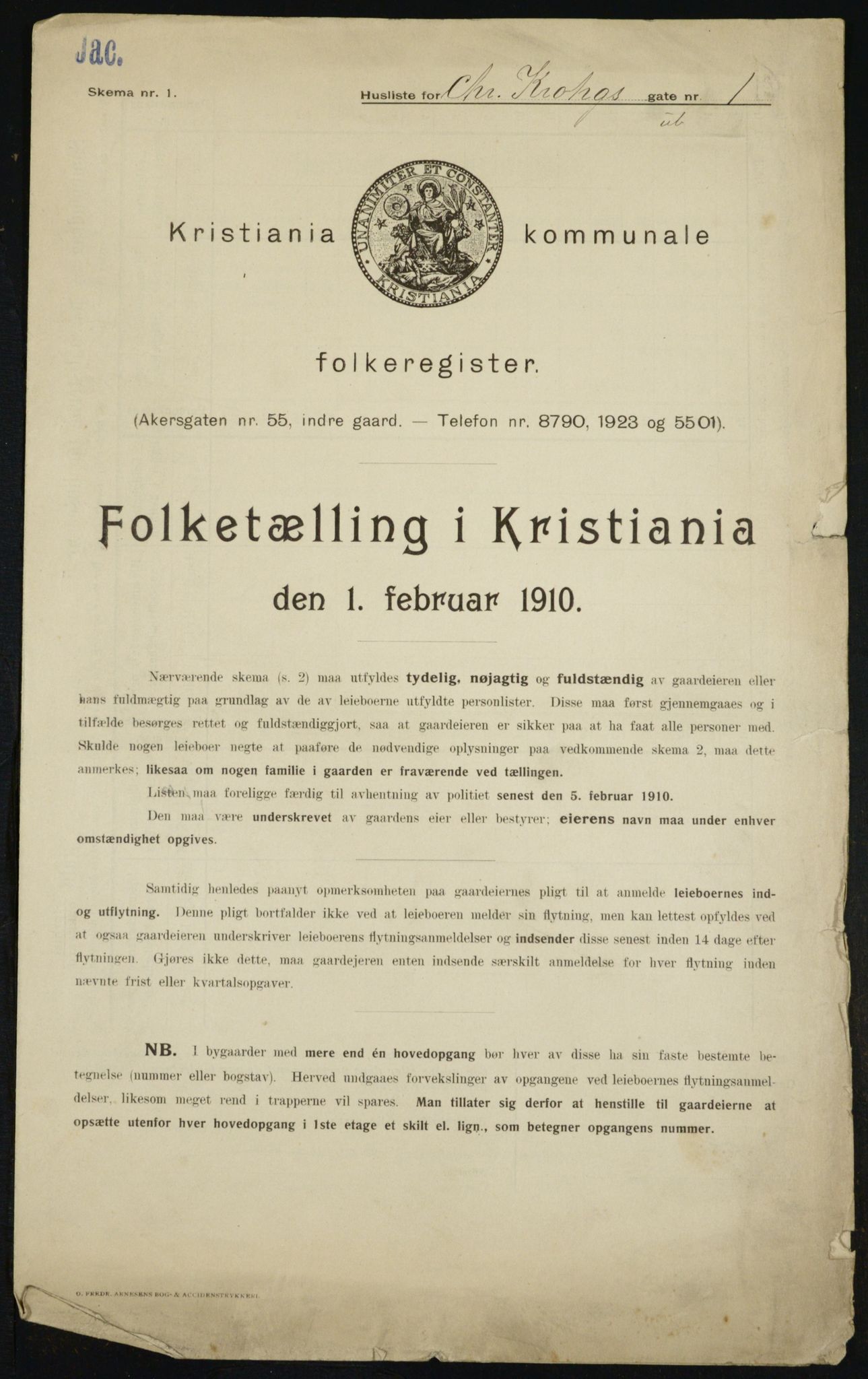 OBA, Municipal Census 1910 for Kristiania, 1910, p. 11230