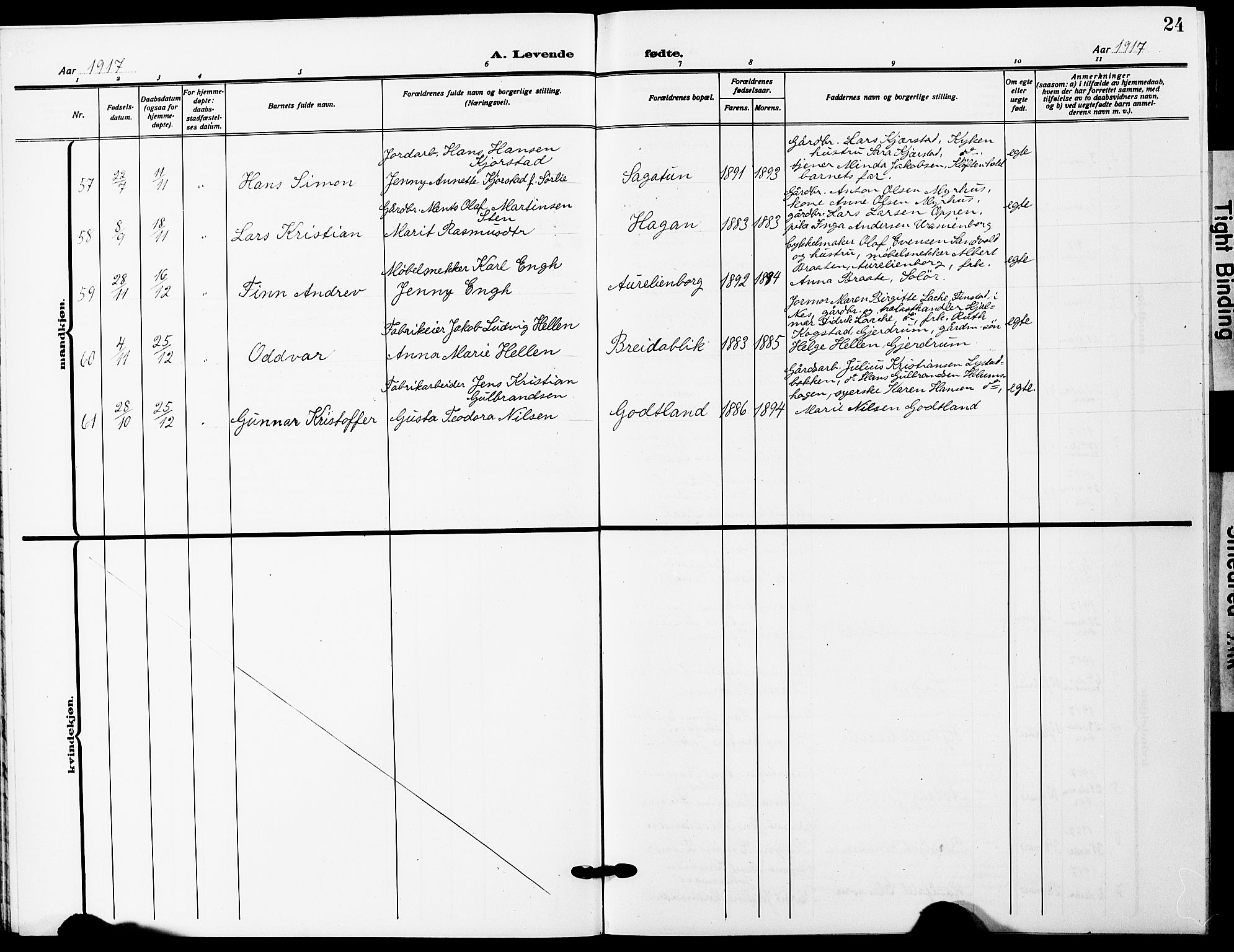 Ullensaker prestekontor Kirkebøker, SAO/A-10236a/G/Ga/L0003: Parish register (copy) no. I 3, 1914-1929, p. 24