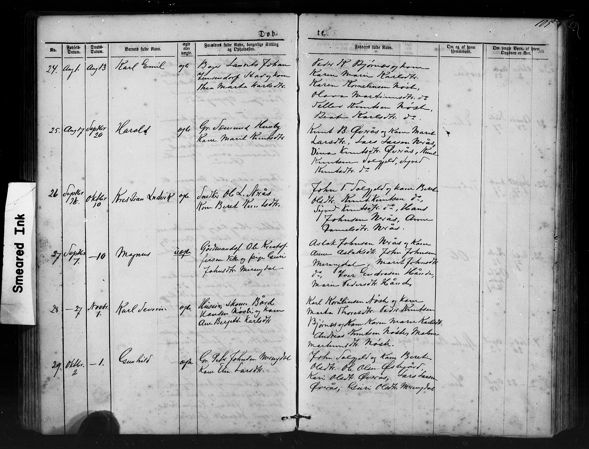 Ministerialprotokoller, klokkerbøker og fødselsregistre - Møre og Romsdal, AV/SAT-A-1454/552/L0638: Parish register (copy) no. 552C01, 1867-1902, p. 105