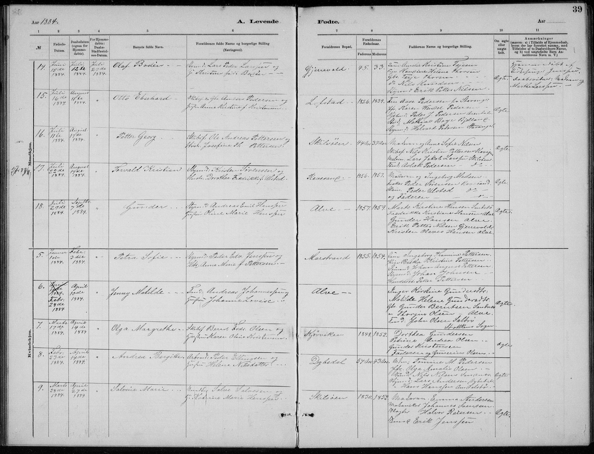 Tromøy sokneprestkontor, AV/SAK-1111-0041/F/Fb/L0005: Parish register (copy) no. B 5, 1877-1891, p. 39