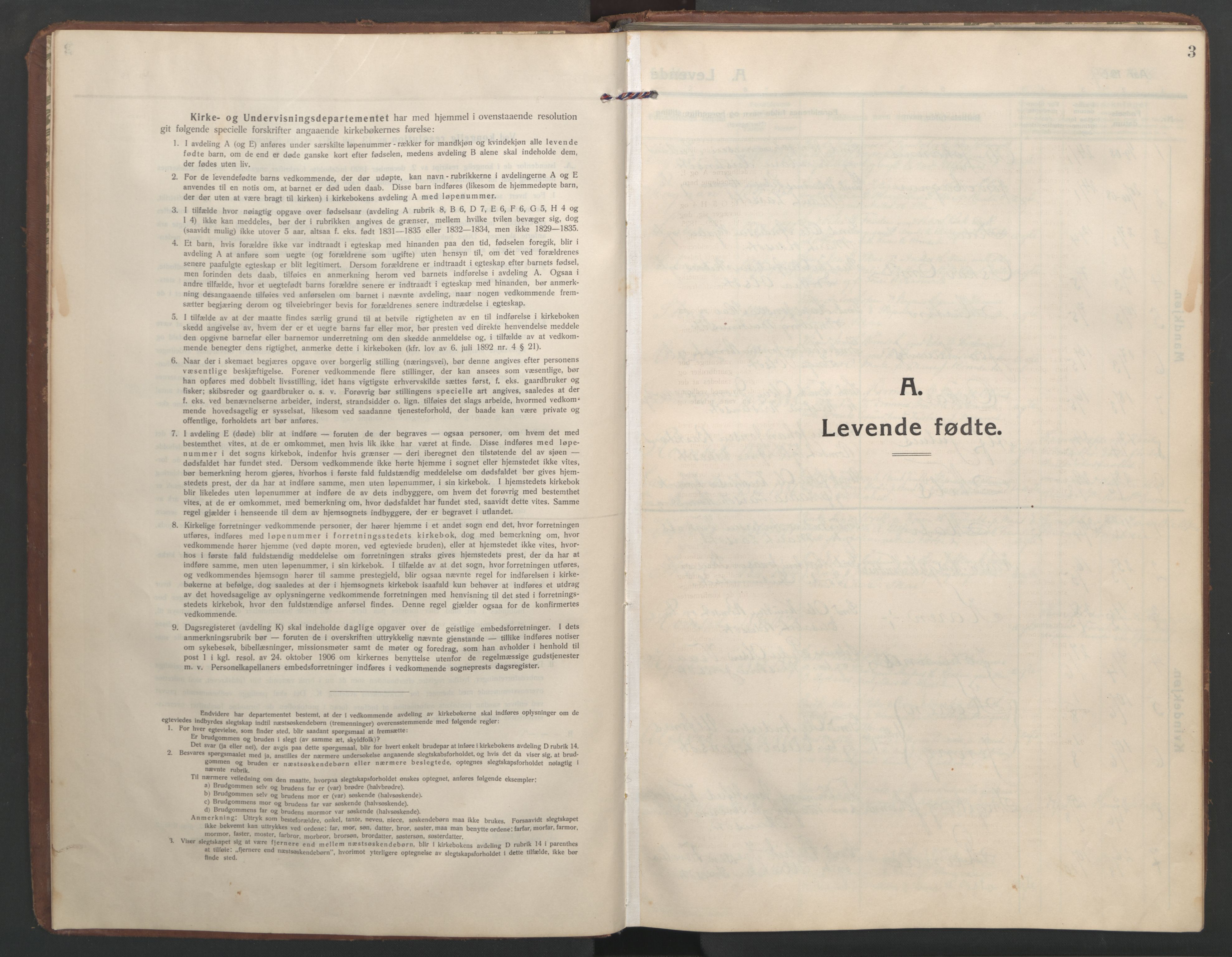 Ministerialprotokoller, klokkerbøker og fødselsregistre - Møre og Romsdal, SAT/A-1454/579/L0919: Parish register (copy) no. 579C01, 1909-1957, p. 3