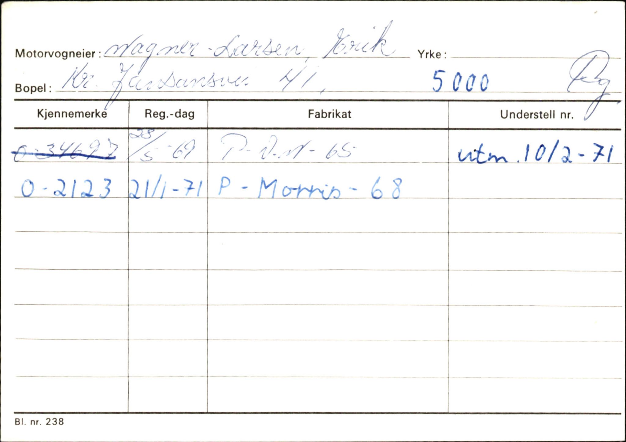 Statens vegvesen, Hordaland vegkontor, AV/SAB-A-5201/2/Hb/L0037: O-eierkort W-P, 1920-1971, p. 2