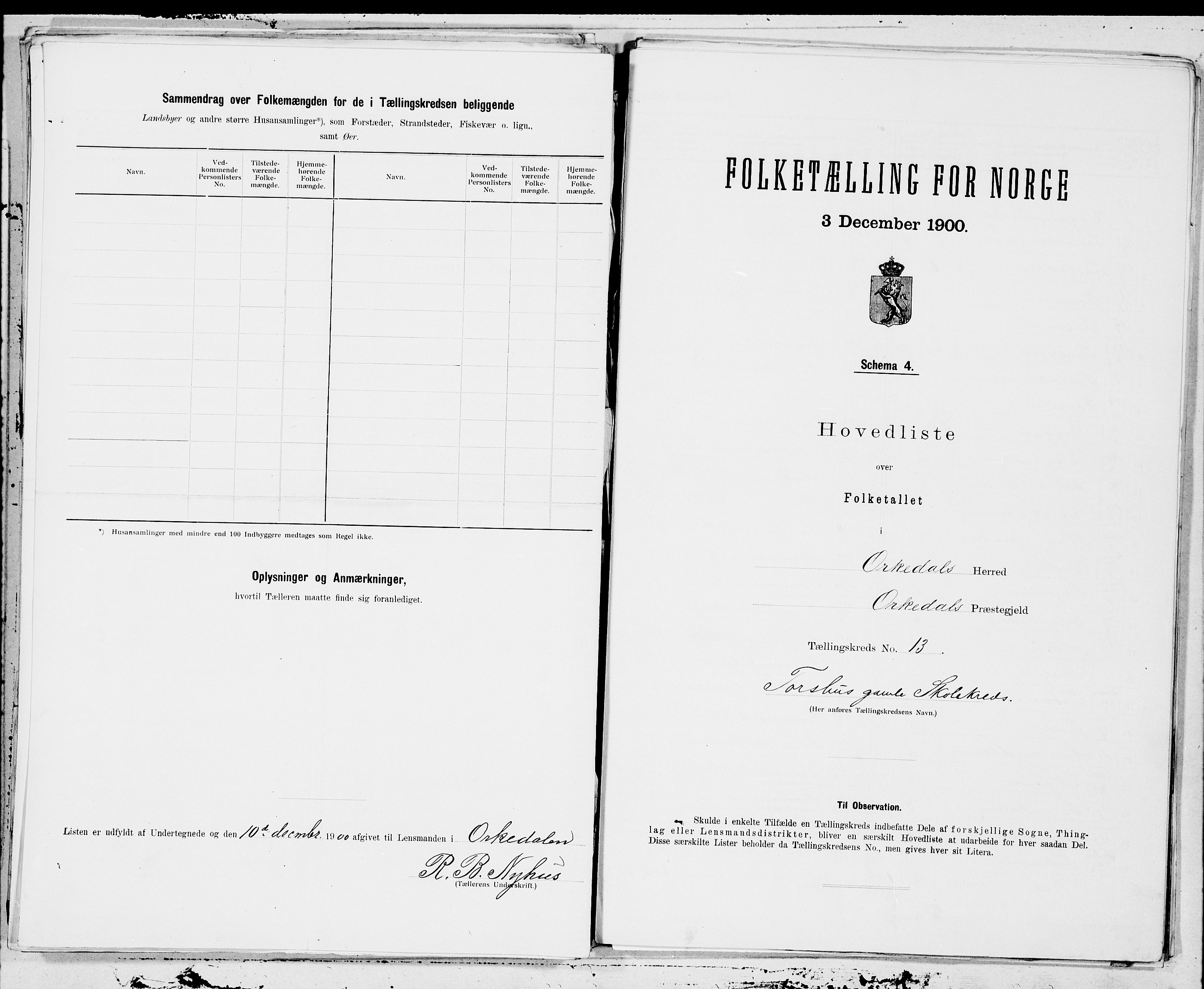 SAT, 1900 census for Orkdal, 1900, p. 28