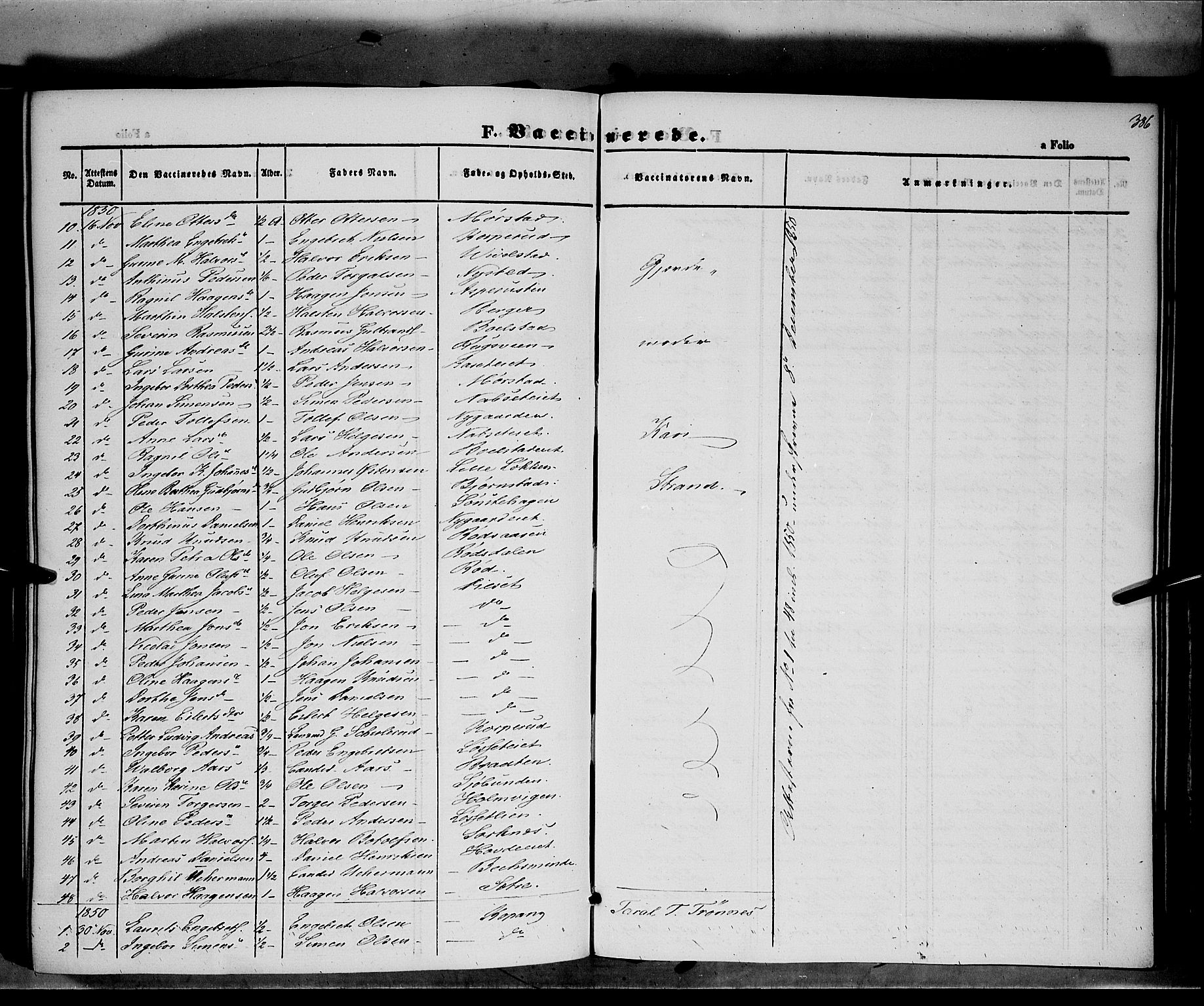 Åmot prestekontor, Hedmark, SAH/PREST-056/H/Ha/Haa/L0006: Parish register (official) no. 6, 1842-1861, p. 386