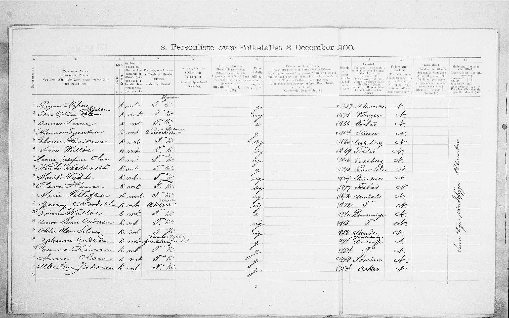 SAO, 1900 census for Kristiania, 1900, p. 92441