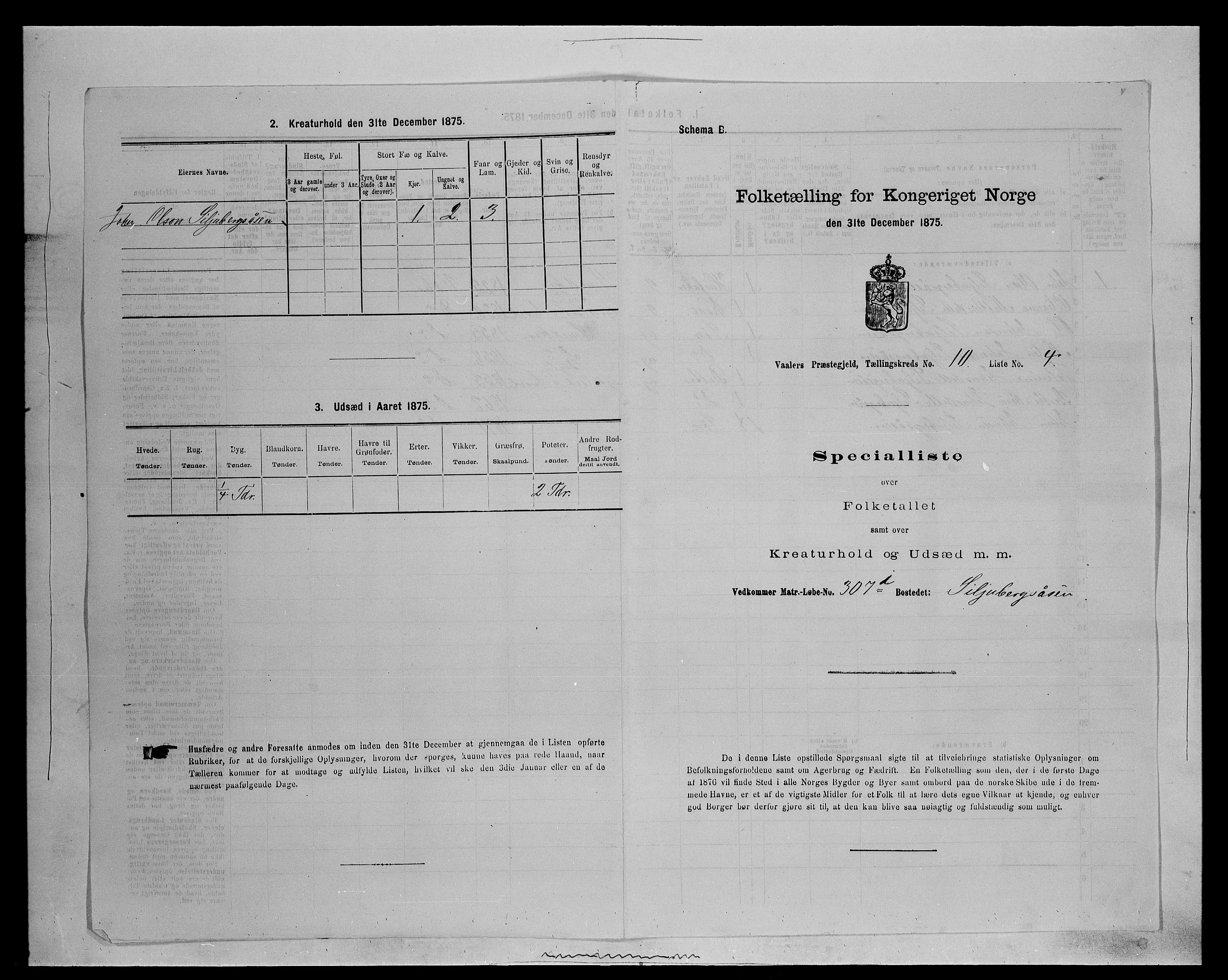 SAH, 1875 census for 0426P Våler parish (Hedmark), 1875, p. 1296