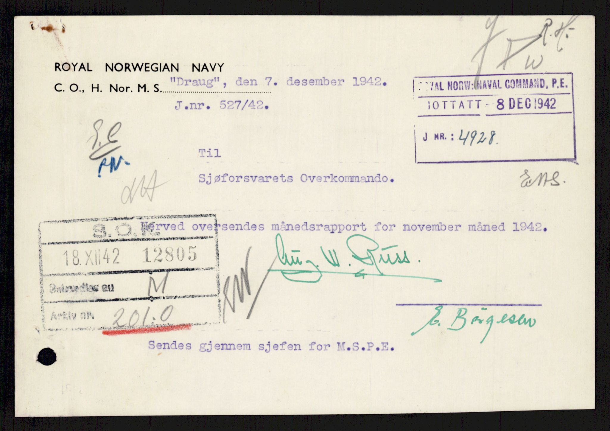 Forsvaret, Sjøforsvarets overkommando, AV/RA-RAFA-2035/D/Dc/L0193: --, 1940-1951, p. 795