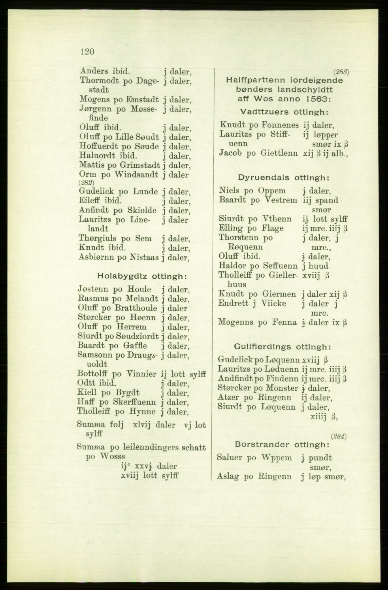 Publikasjoner utgitt av Arkivverket, PUBL/PUBL-001/C/0003: Bind 3: Skatten av Bergenhus len 1563, 1563, p. 120