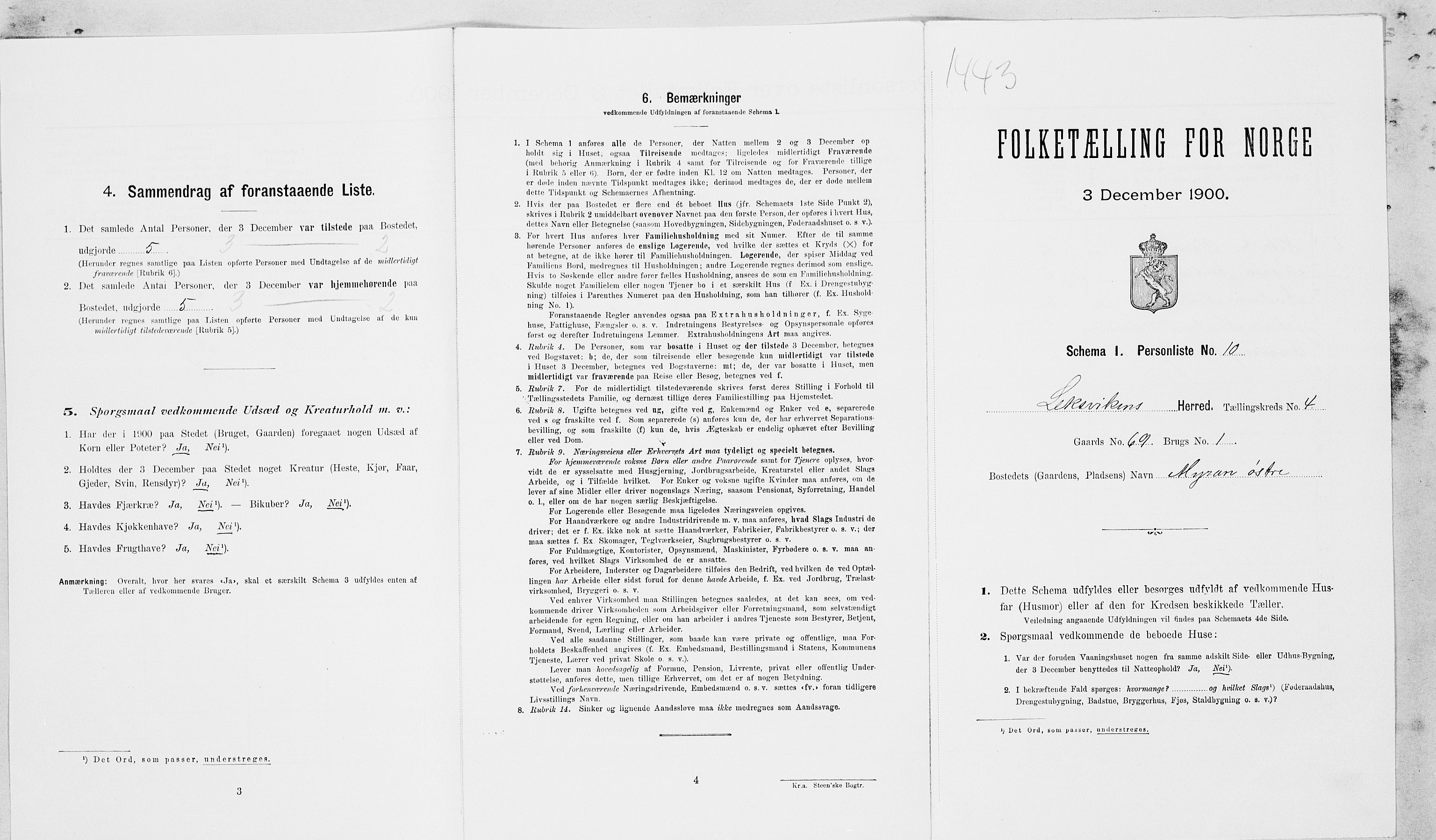 SAT, 1900 census for Leksvik, 1900, p. 486