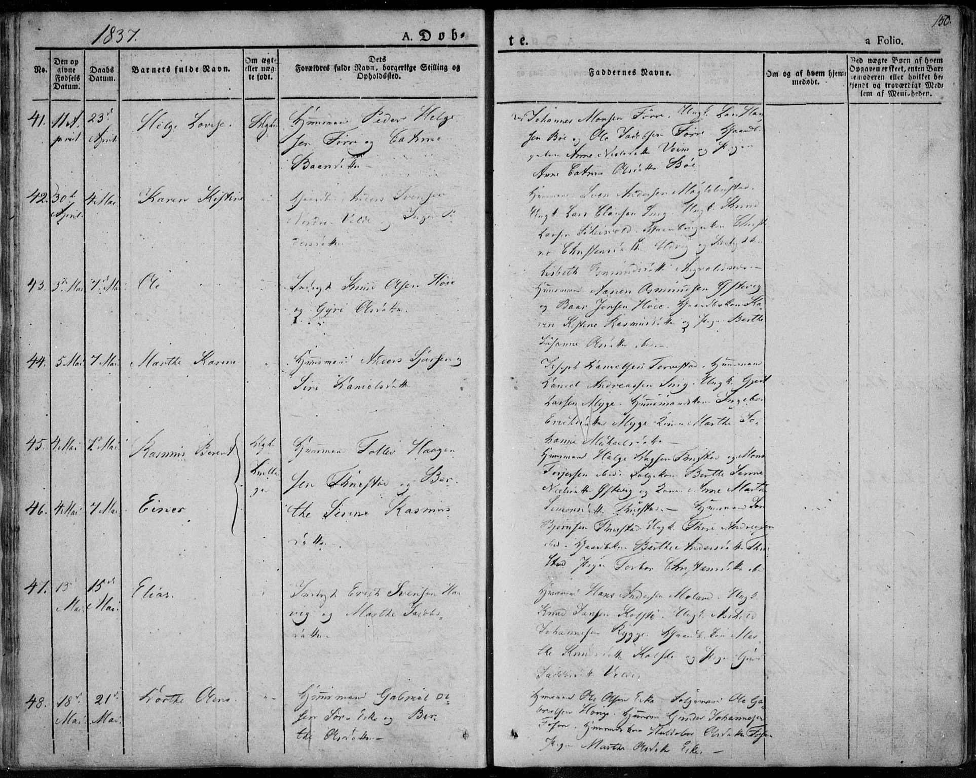Avaldsnes sokneprestkontor, SAST/A -101851/H/Ha/Haa/L0005: Parish register (official) no. A 5.1, 1825-1841, p. 150