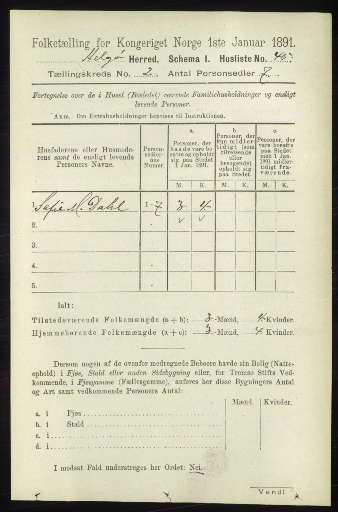 RA, 1891 census for 1935 Helgøy, 1891, p. 327