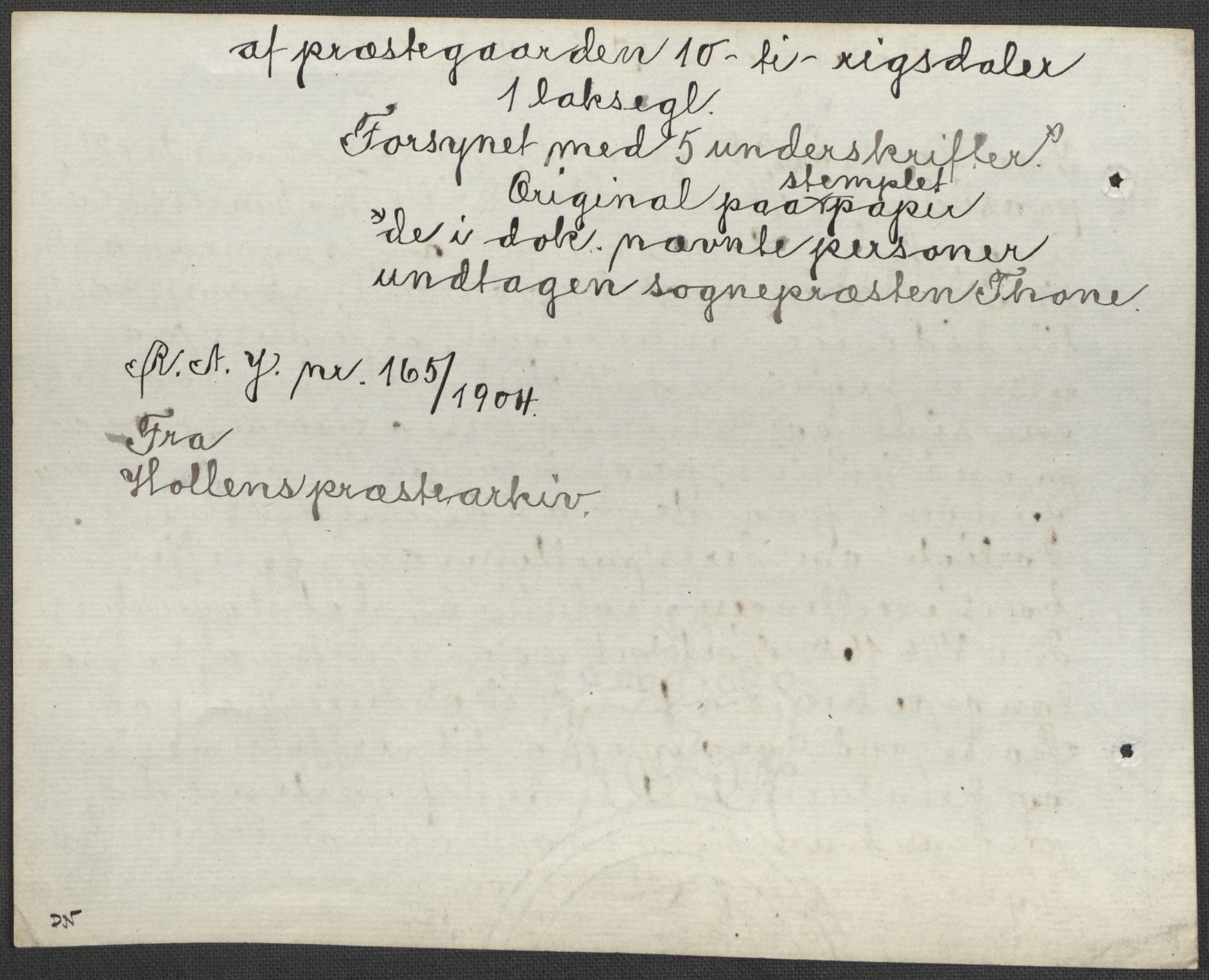 Riksarkivets diplomsamling, AV/RA-EA-5965/F15/L0026: Prestearkiv - Telemark, 1575-1838, p. 110