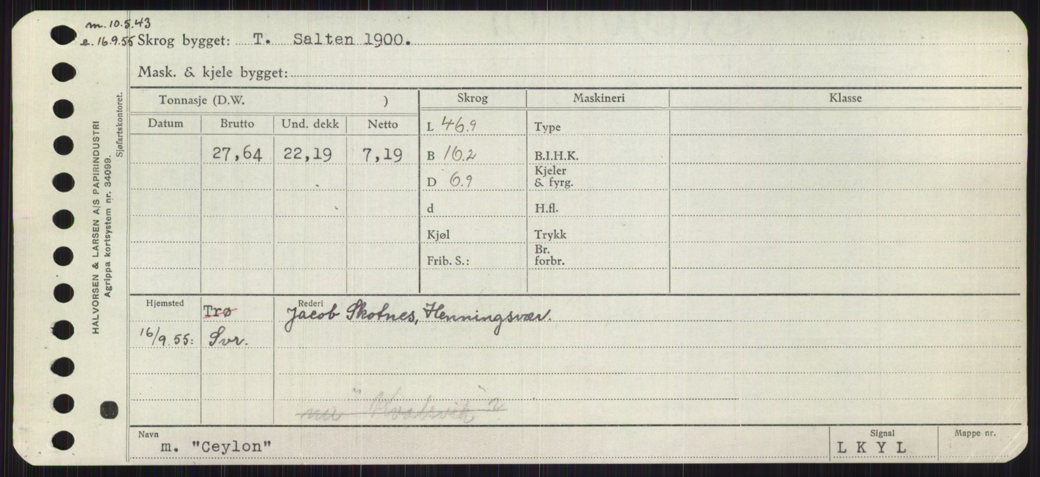 Sjøfartsdirektoratet med forløpere, Skipsmålingen, RA/S-1627/H/Ha/L0001/0002: Fartøy, A-Eig / Fartøy Bjør-Eig, p. 613