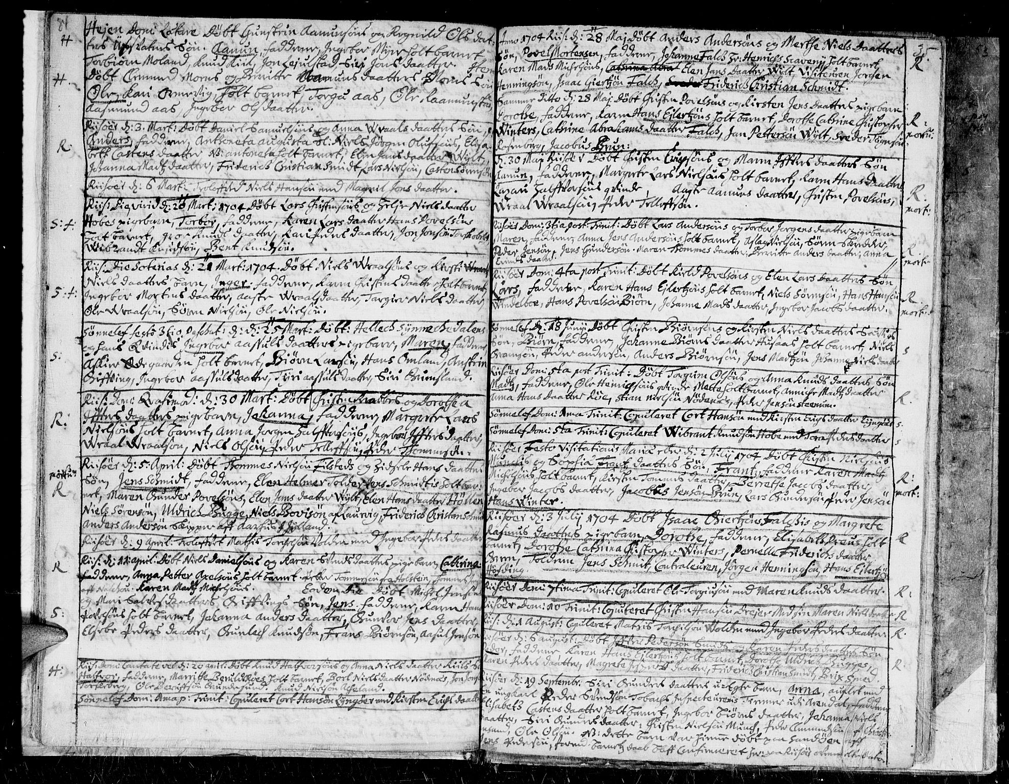 Gjerstad sokneprestkontor, AV/SAK-1111-0014/F/Fa/Faa/L0001: Parish register (official) no. A 1, 1695-1717, p. 34-35