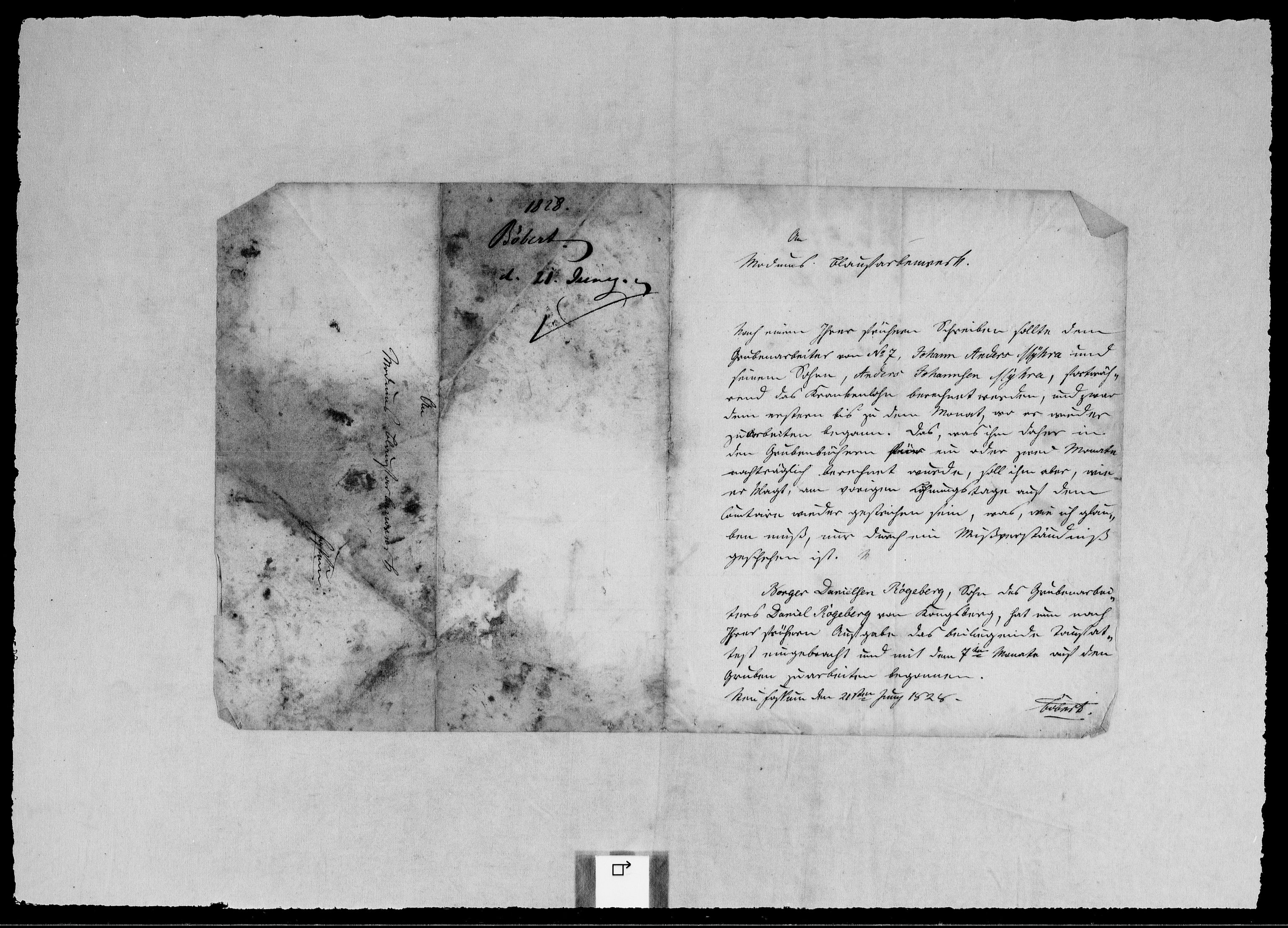 Modums Blaafarveværk, RA/PA-0157/G/Gb/L0100/0001: -- / Innkomne brev L- Y, 1827-1828, p. 3