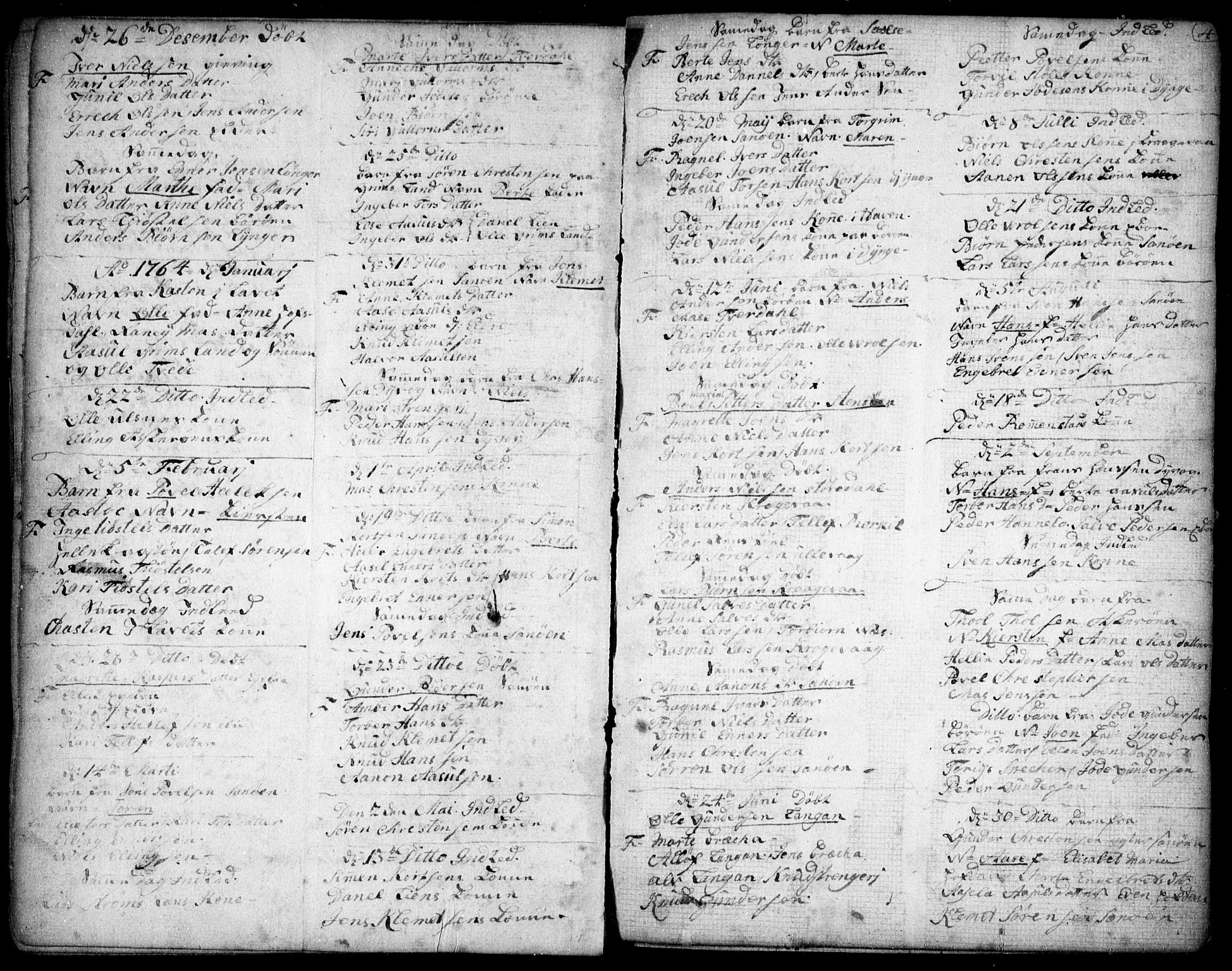 Dypvåg sokneprestkontor, AV/SAK-1111-0007/F/Fb/Fba/L0007: Parish register (copy) no. B 7, 1762-1810, p. 4