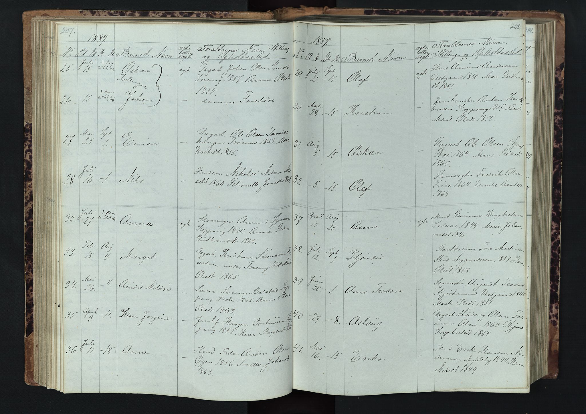 Stor-Elvdal prestekontor, AV/SAH-PREST-052/H/Ha/Hab/L0001: Parish register (copy) no. 1 /1, 1860-1894, p. 207-208