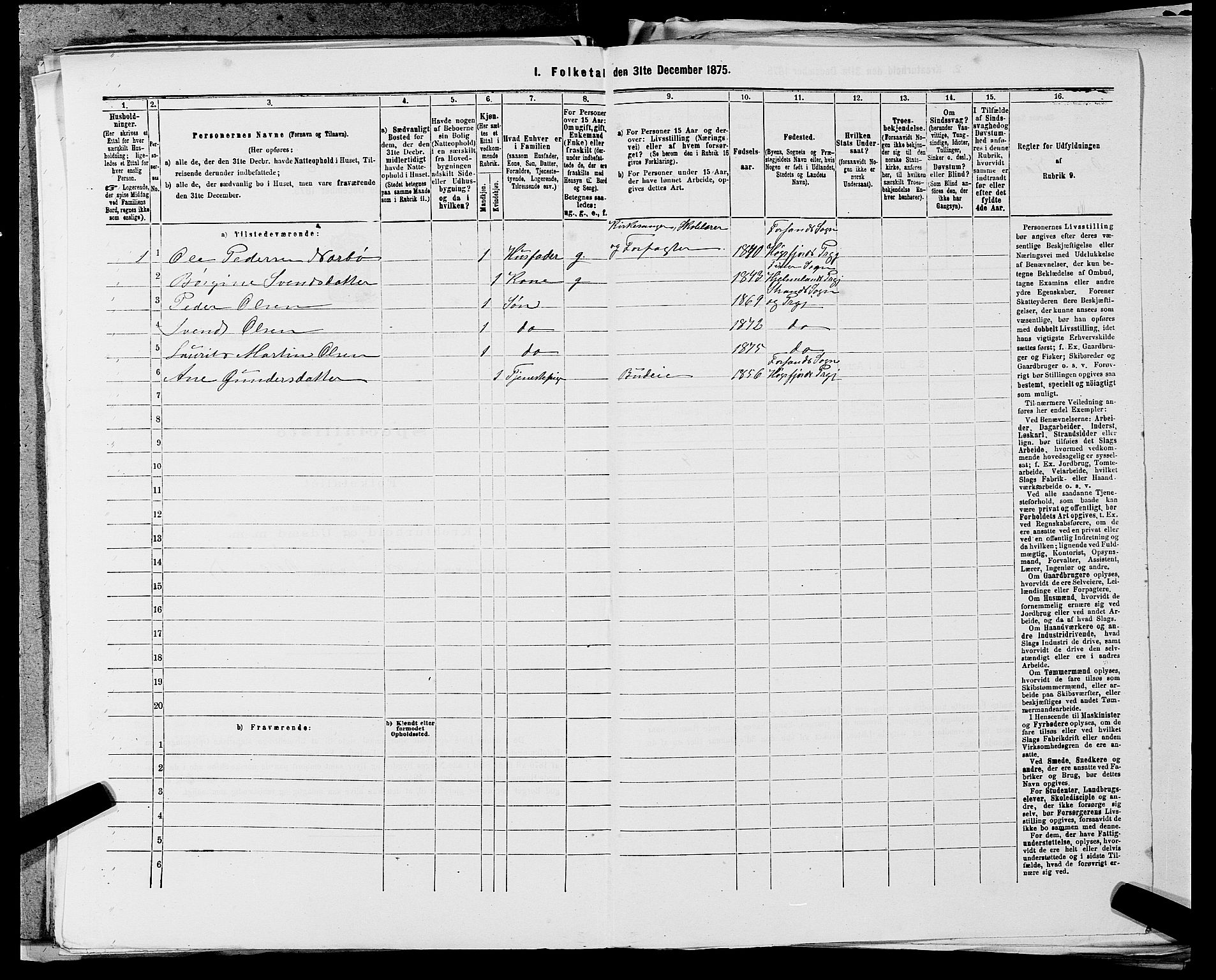 SAST, 1875 census for 1130P Strand, 1875, p. 442