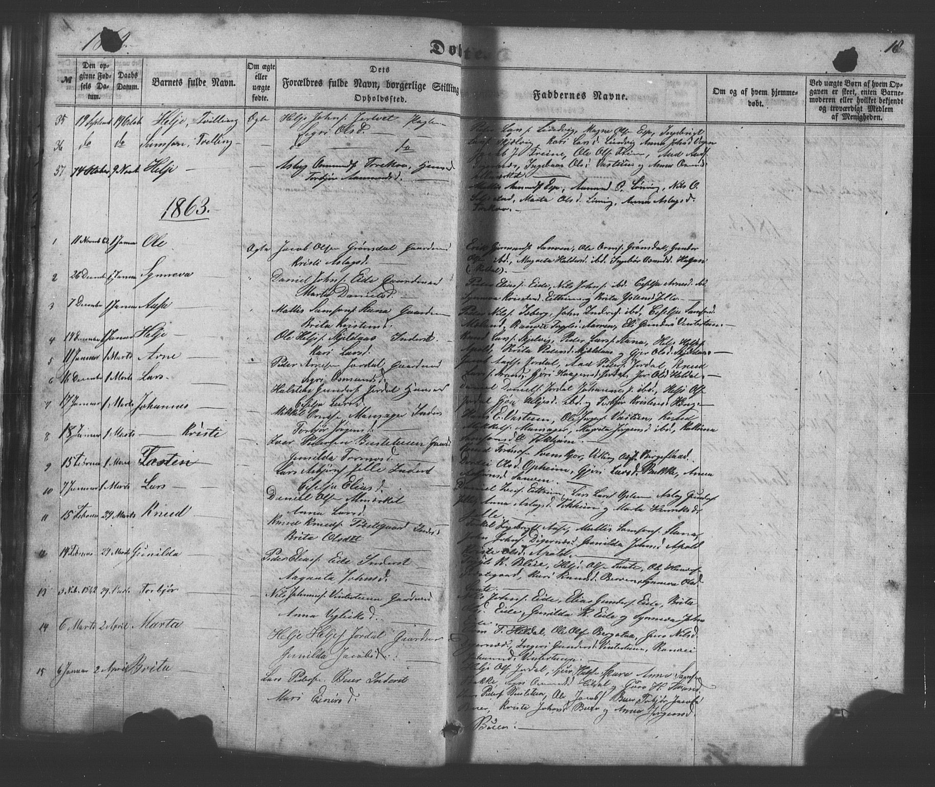 Odda Sokneprestembete, AV/SAB-A-77201/H/Hab: Parish register (copy) no. A 4, 1858-1886, p. 18
