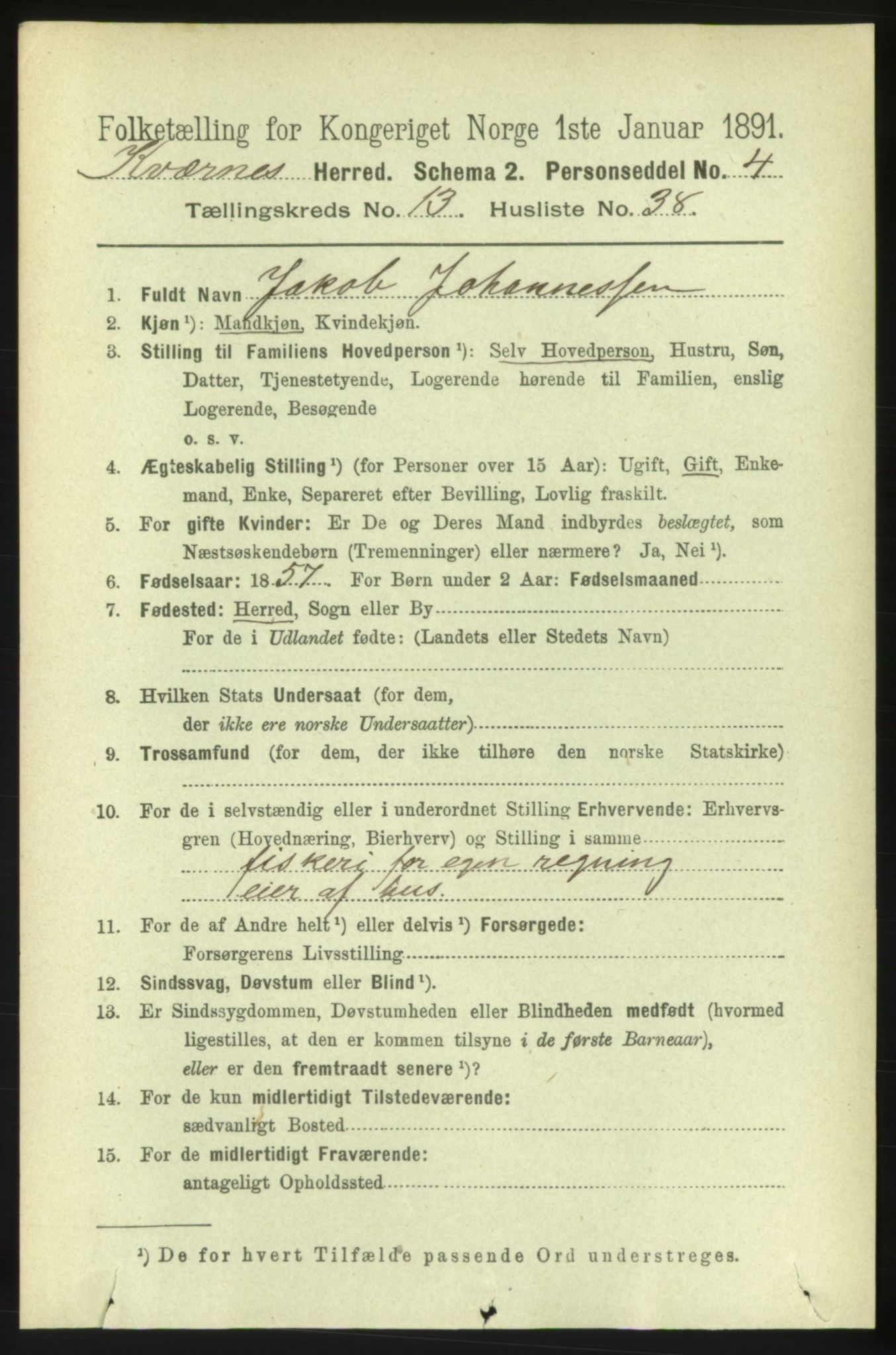 RA, 1891 census for 1553 Kvernes, 1891, p. 5686