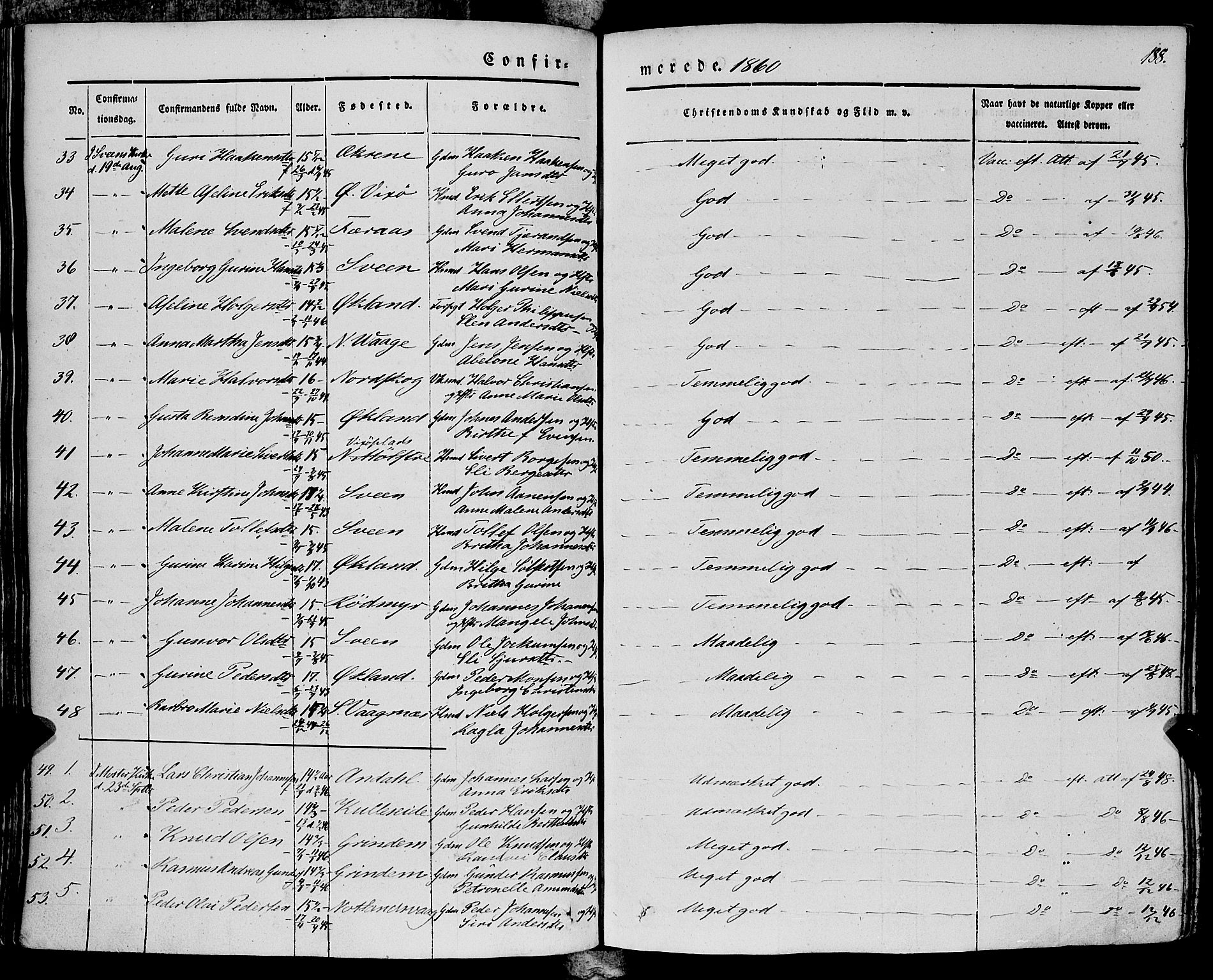 Finnås sokneprestembete, AV/SAB-A-99925/H/Ha/Haa/Haaa/L0007: Parish register (official) no. A 7, 1850-1862, p. 188