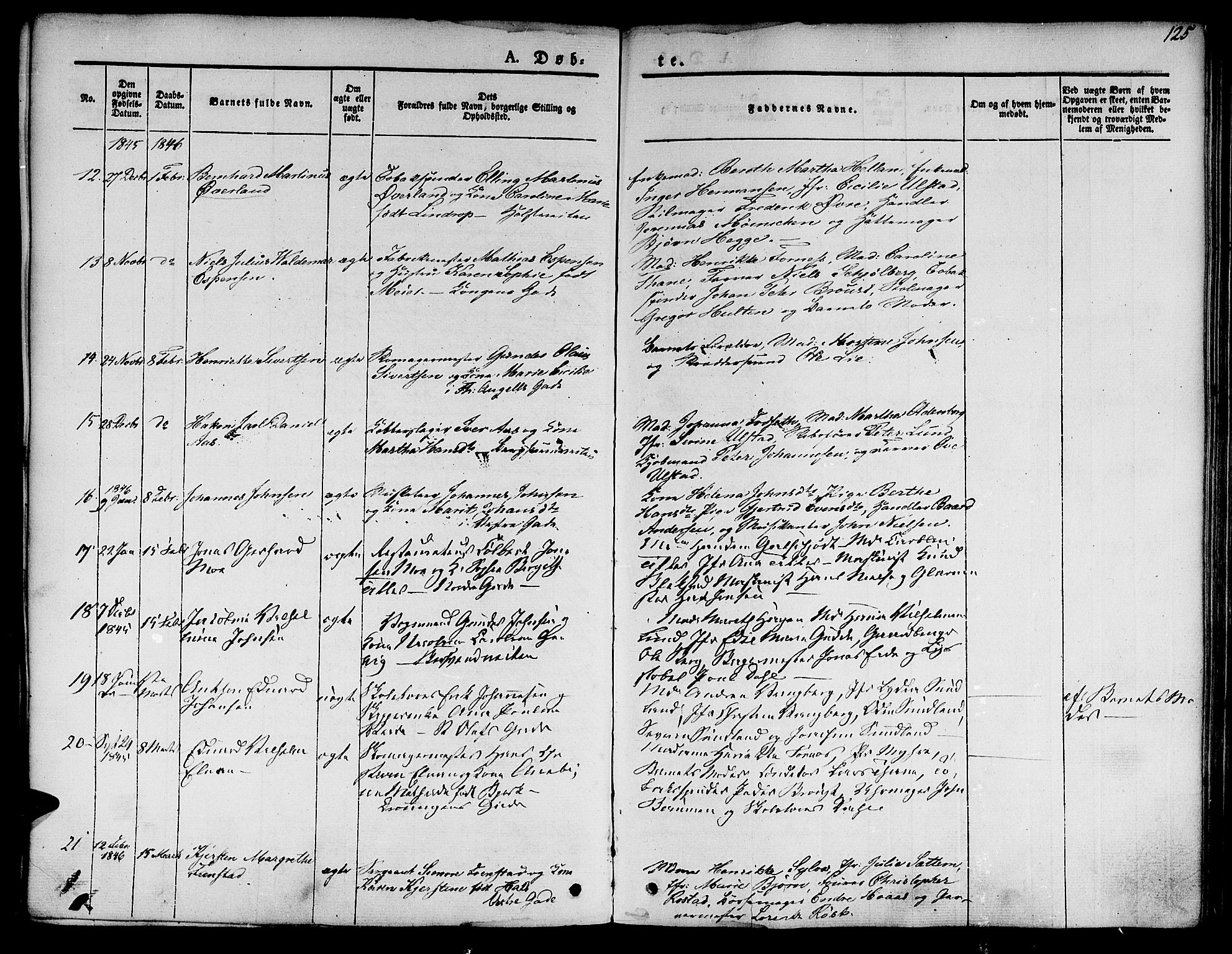 Ministerialprotokoller, klokkerbøker og fødselsregistre - Sør-Trøndelag, SAT/A-1456/601/L0048: Parish register (official) no. 601A16, 1840-1847, p. 125