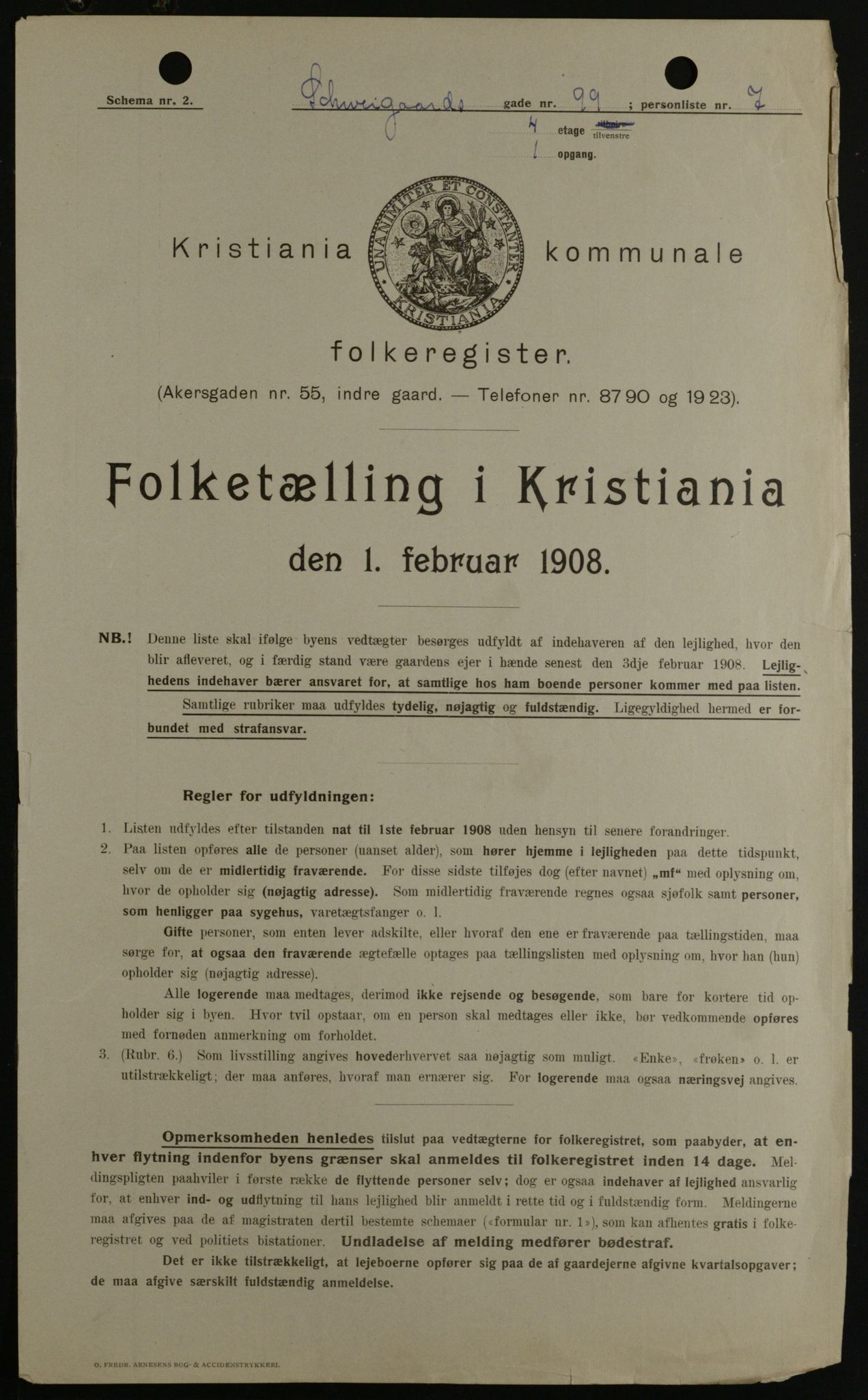 OBA, Municipal Census 1908 for Kristiania, 1908, p. 83365