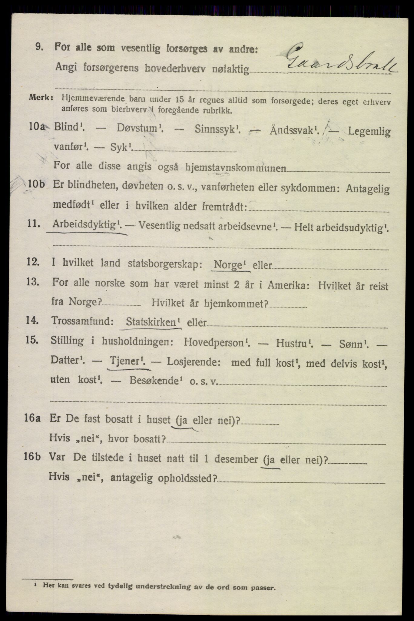 SAH, 1920 census for Sør-Fron, 1920, p. 3482