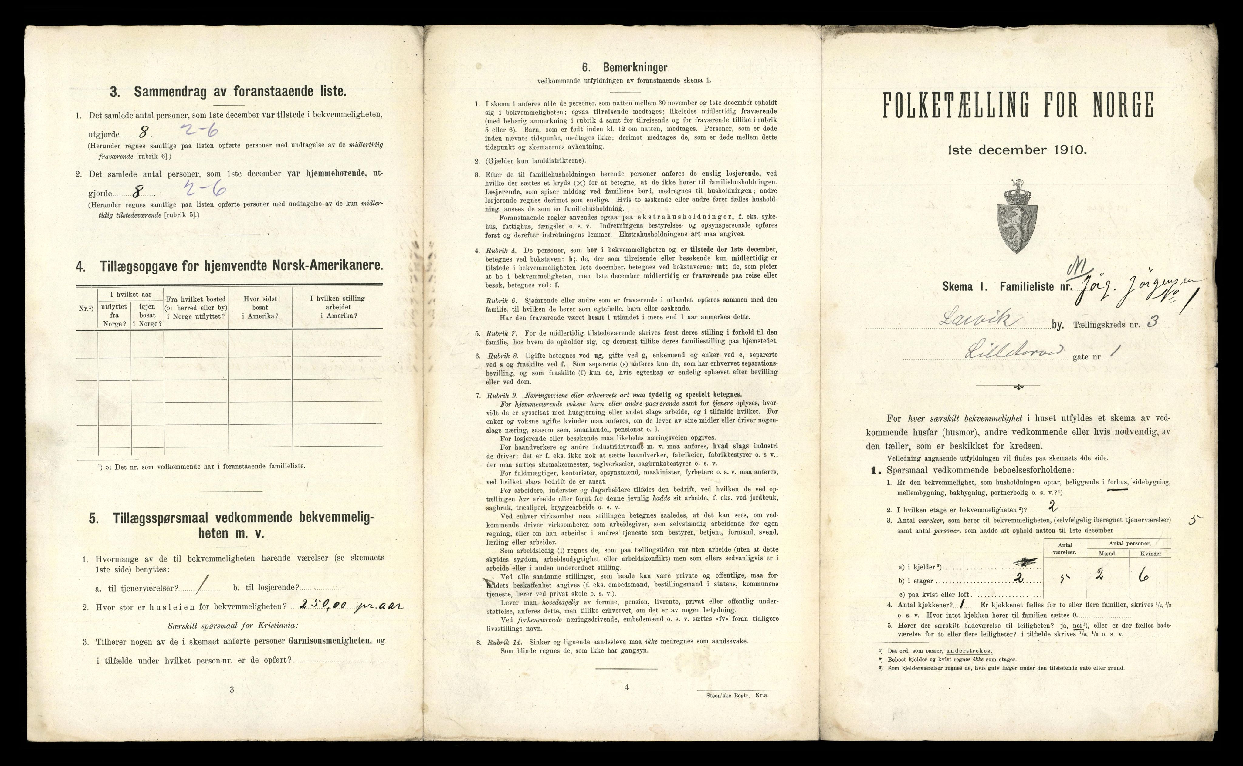 RA, 1910 census for Larvik, 1910, p. 923