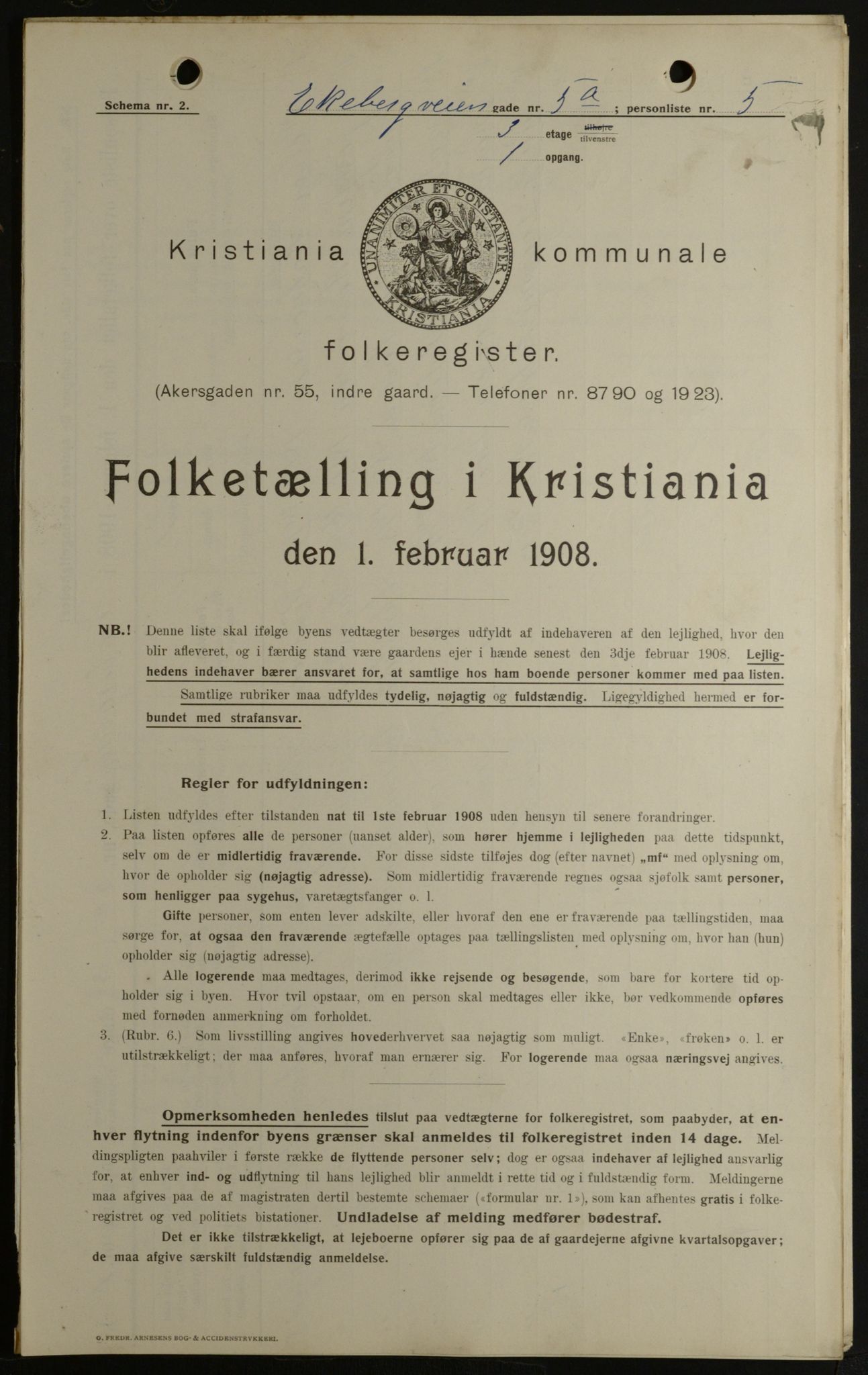 OBA, Municipal Census 1908 for Kristiania, 1908, p. 18470