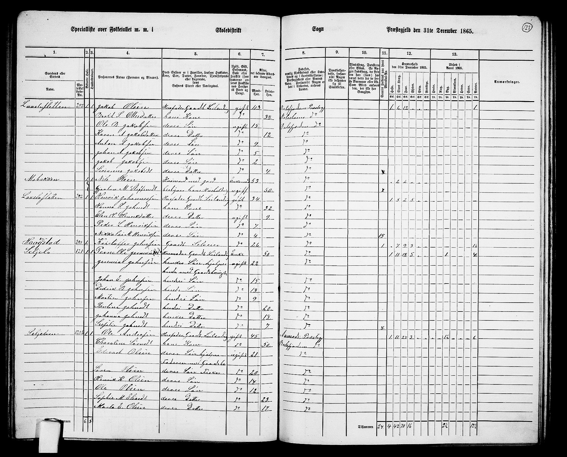 RA, 1865 census for Balsfjord, 1865, p. 62