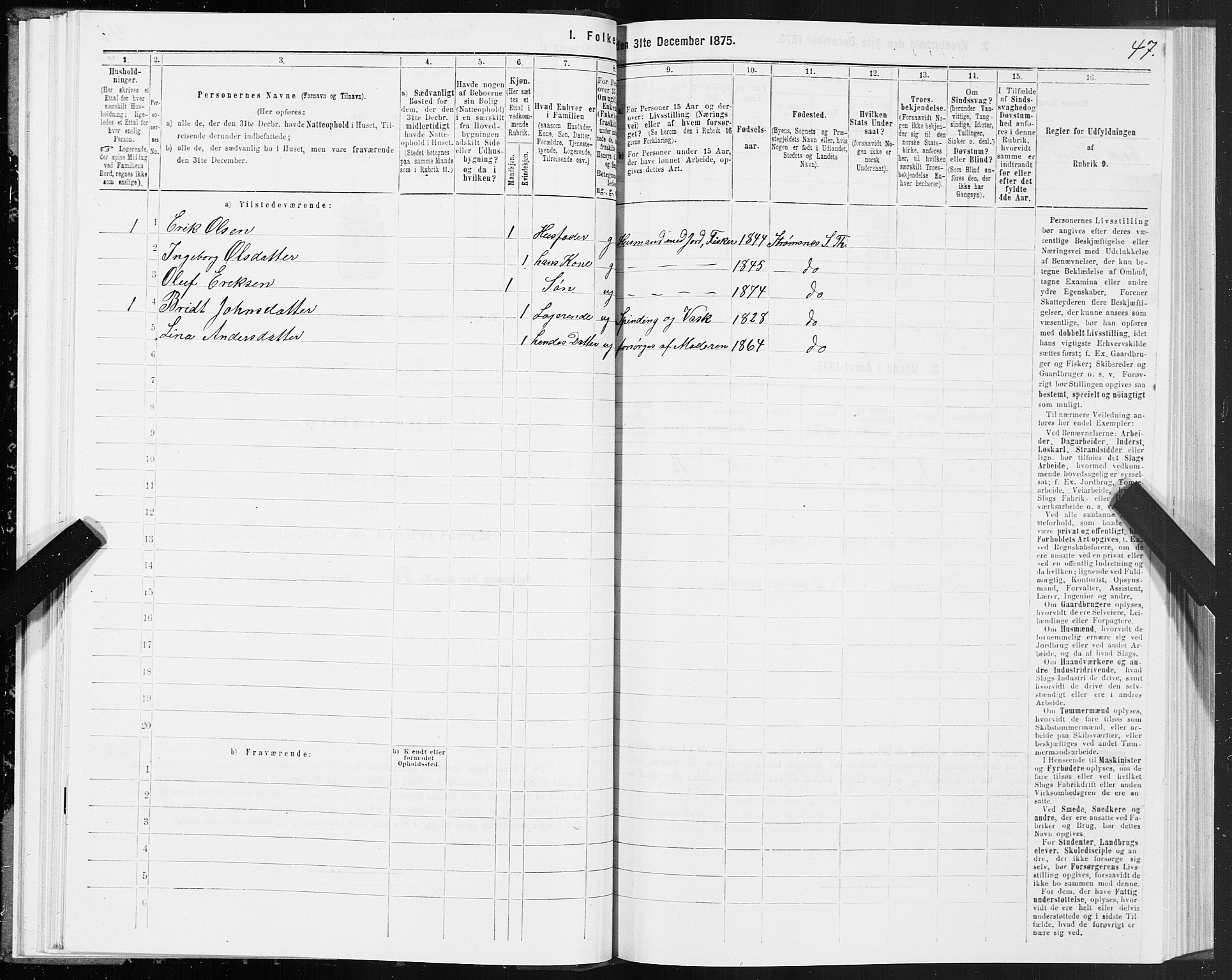 SAT, 1875 census for 1560P Tingvoll, 1875, p. 4047